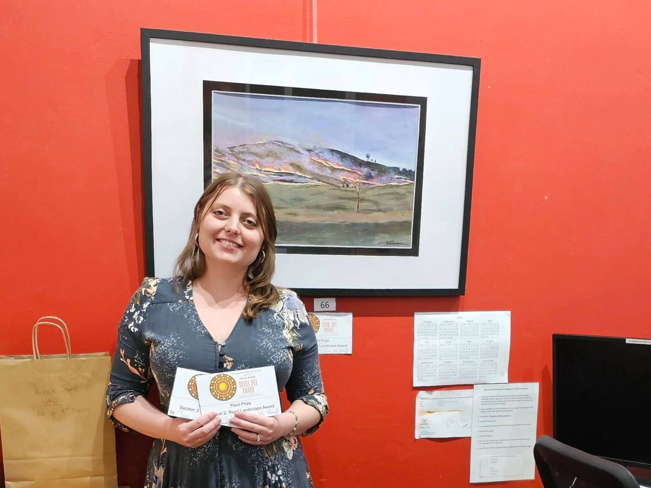 First Place Wondai Open Art Competition Pastels 2024 |
Third Place David Bryce Rural Landscape Award 2024