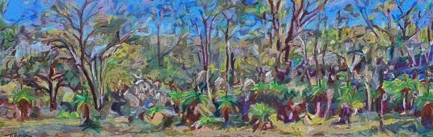 Hidden Valley, Oil Pastel on Canvas, 2020 (SOLD)