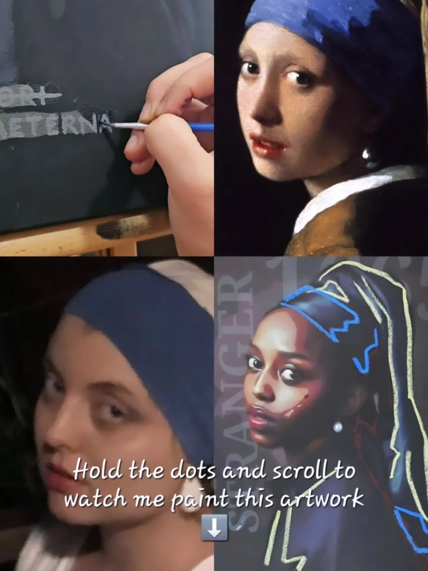 360 years ago a stranger was painted. I've painted her again. A stranger with a pearl. Where do you think she belongs? Vote on her fate.
Ex Arte, Tiana Justine, Acrylic, 2025 after J Vermeer c. 1665
#jvermeer #mygirlwithapearl #tianajustineart #tia