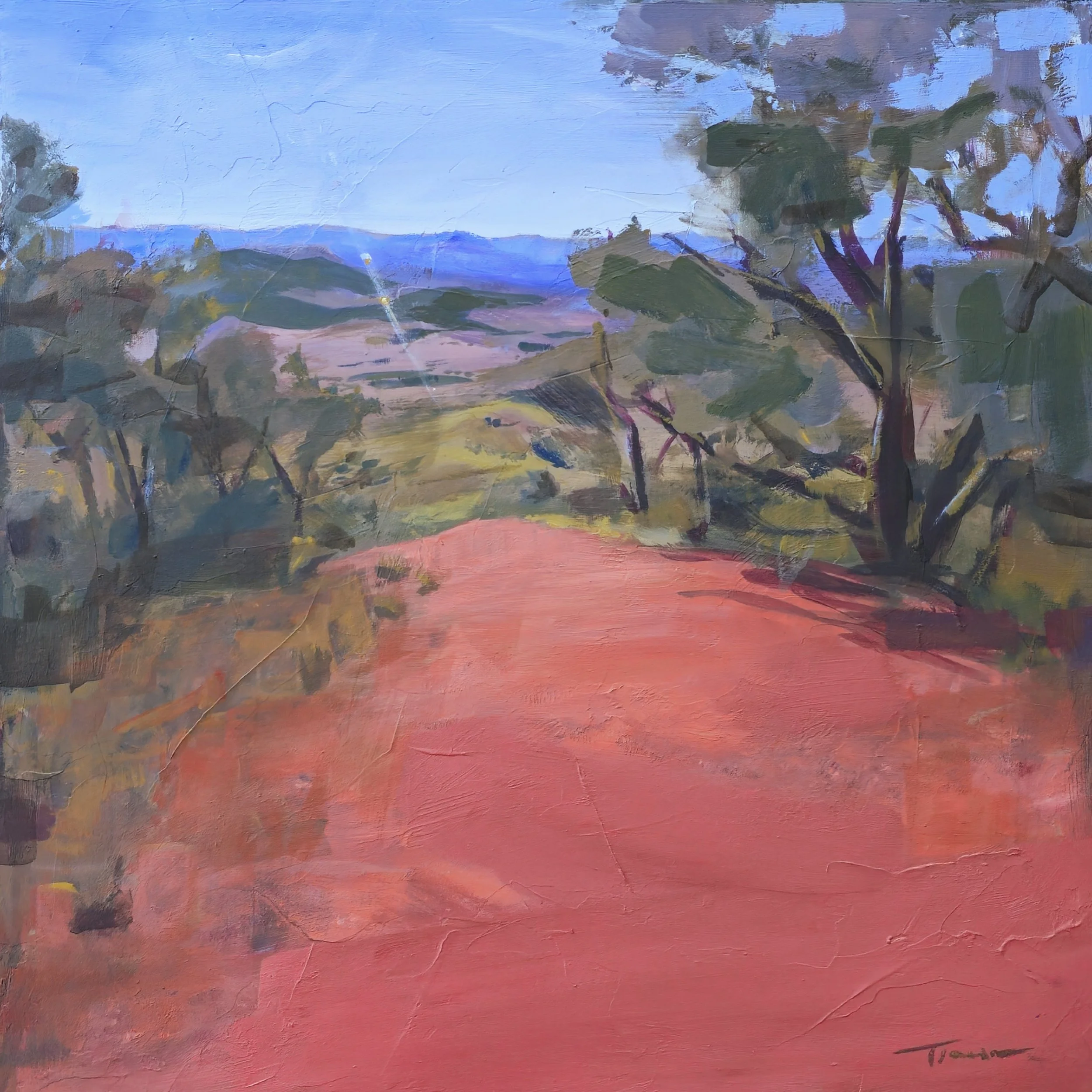 Red Earth, Boast Mountain, Acrylic on Board, 2026.