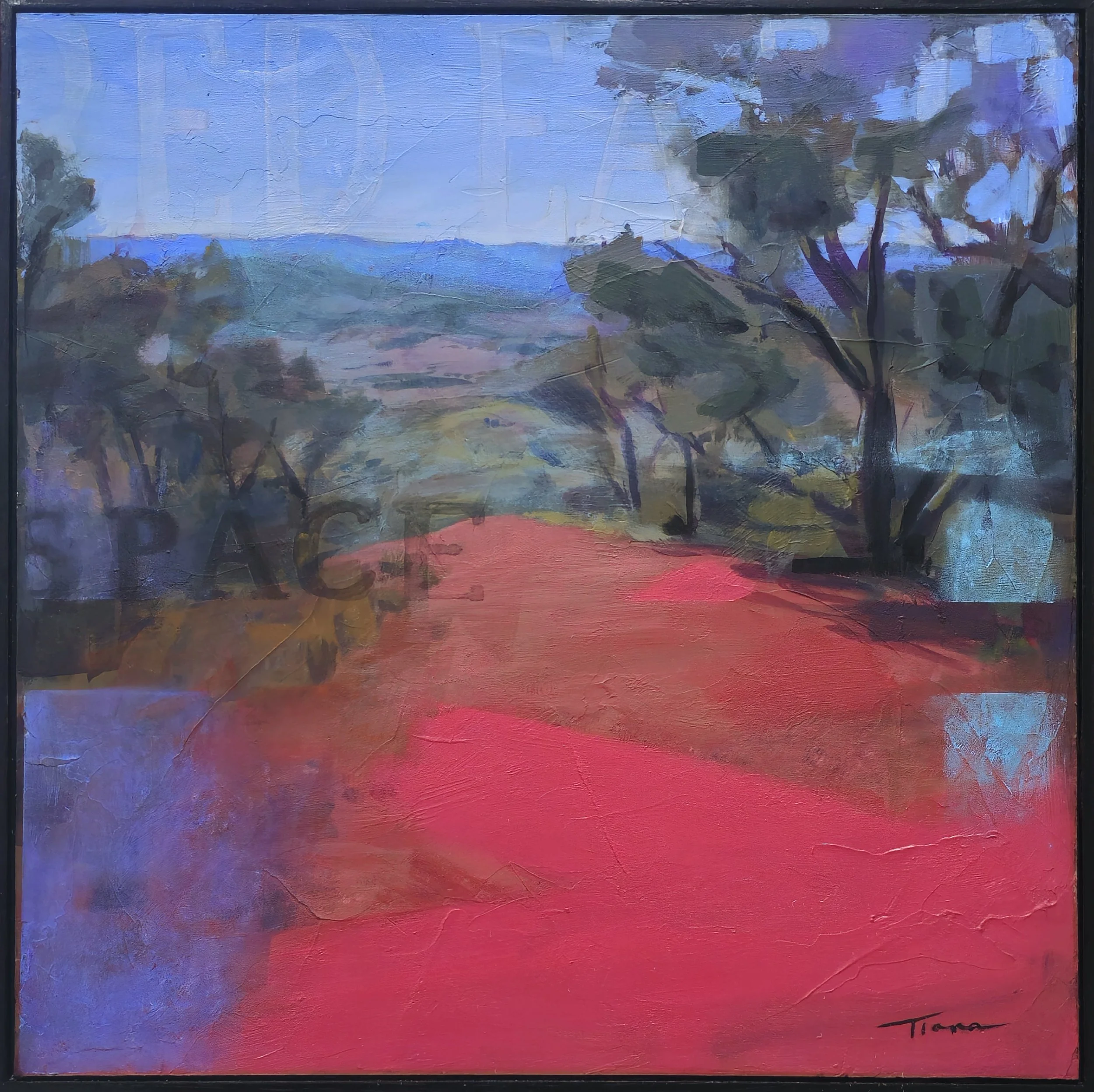Earth_RED, Acrylic and Oil Pastel on Board, 2026