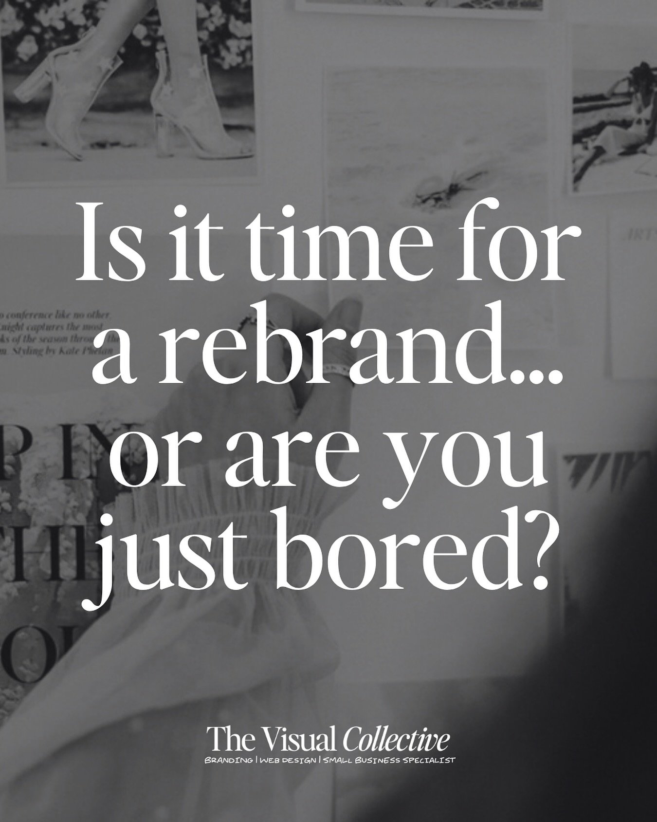 Are you just bored of your branding... or do you ACTUALLY need a rebrand?

Let&rsquo;s be real - sometimes we get sick of looking at the same thing every day (hello, that logo you&rsquo;ve been staring at for 2 years straight)

But before you throw e