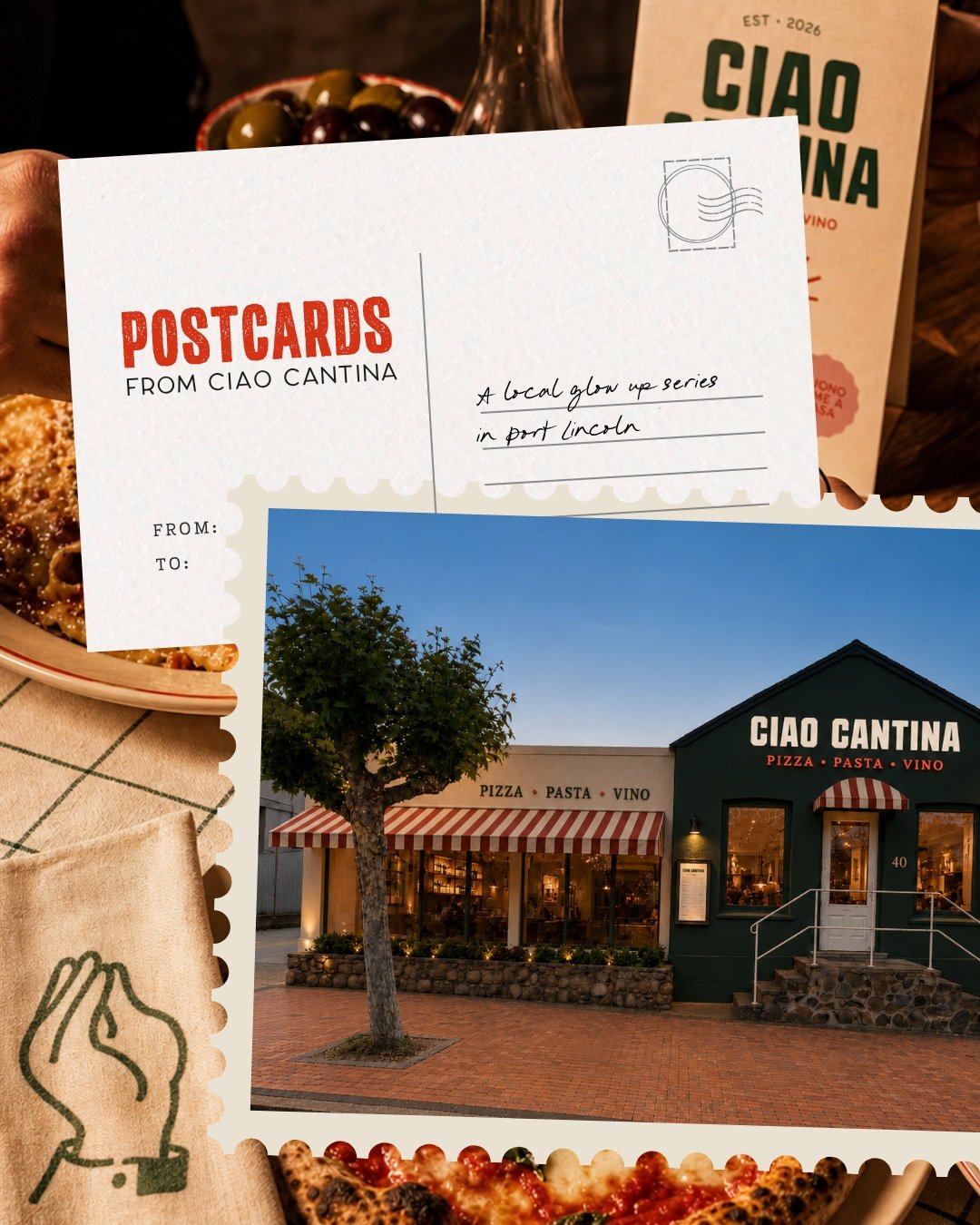 You can tell it&rsquo;s winter here when I&rsquo;m dreaming up a restaurant built around comfort food and a good Shiraz 🍷🍝

Meet Ciao Cantina, my latest imaginary Port Lincoln Brand Glow Up.

Of course, I couldn&rsquo;t stop at cosy pasta dinners. 