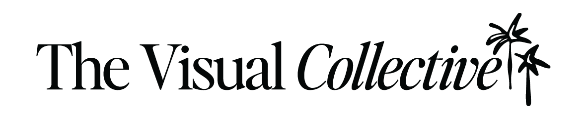 Logo of The Visual Collective with text and butterfly graphic