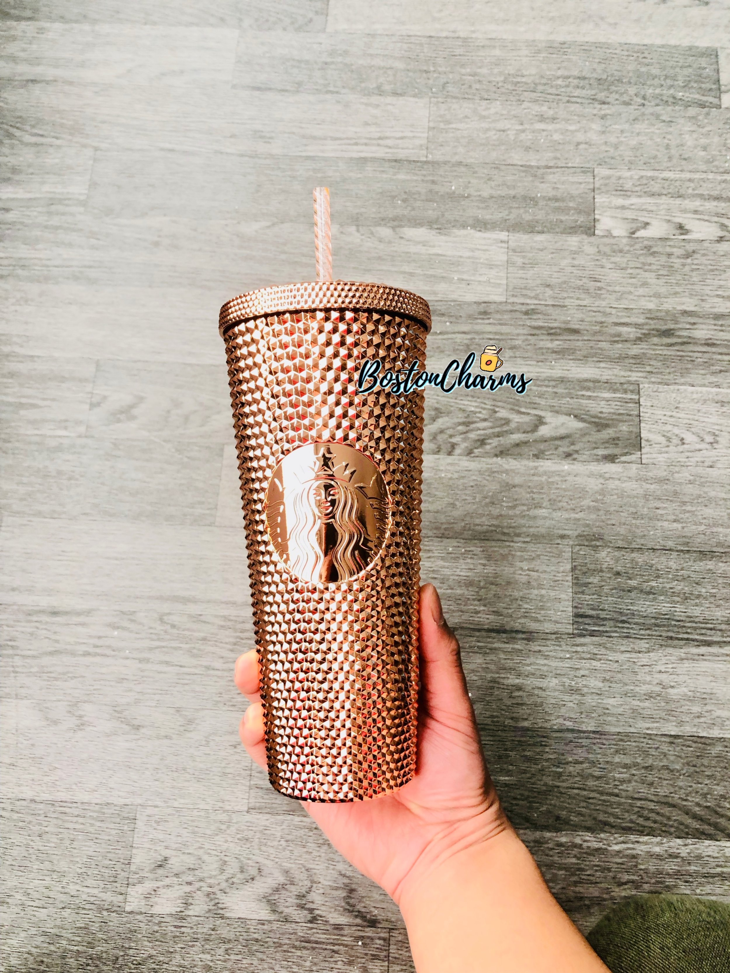 Metallic Rose Gold (Rose Gold Chrome) Bling Cold Cup Tumbler, Venti Size, LATAM / Mexico Release