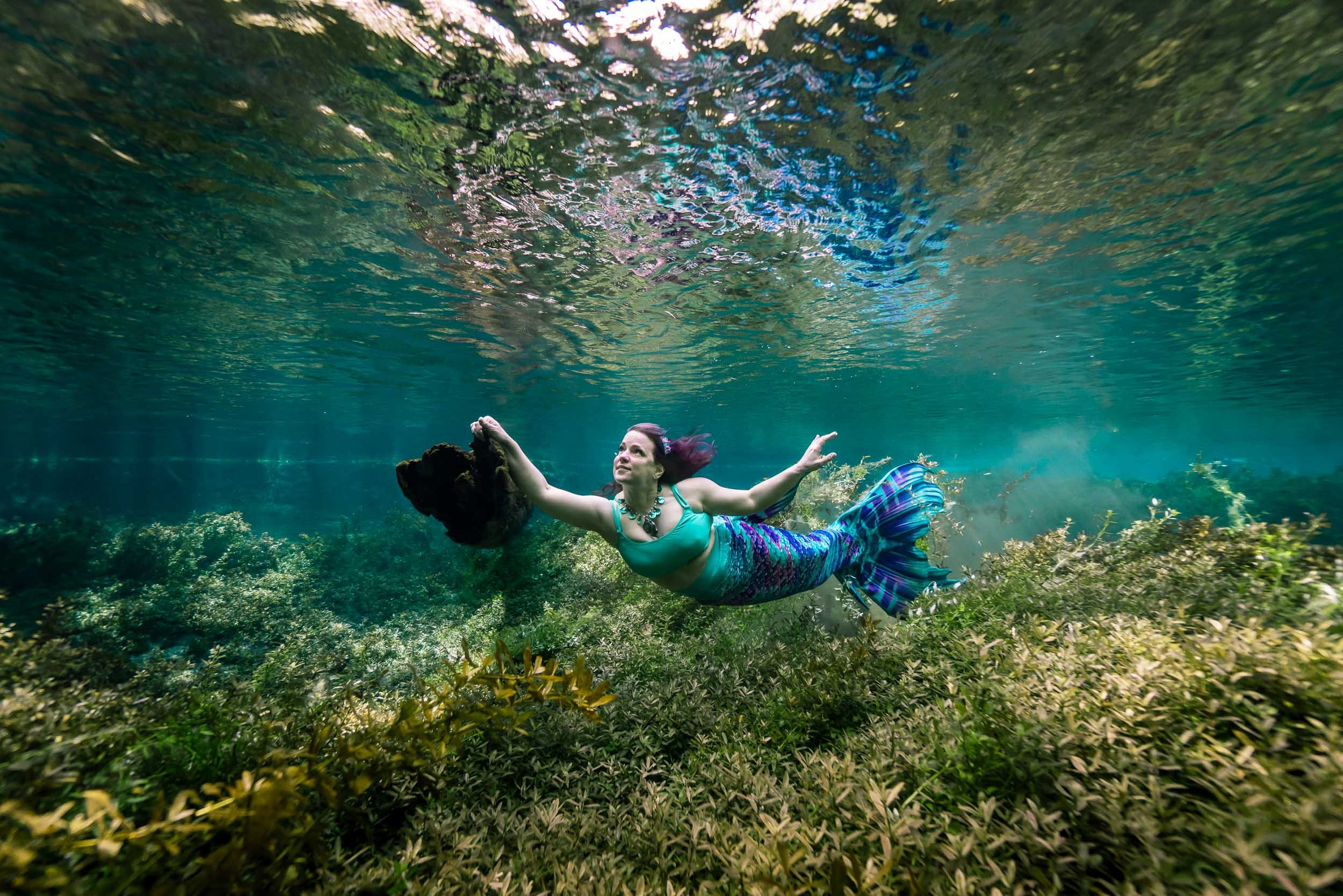 Underwater photograph of mermaid Eryn
