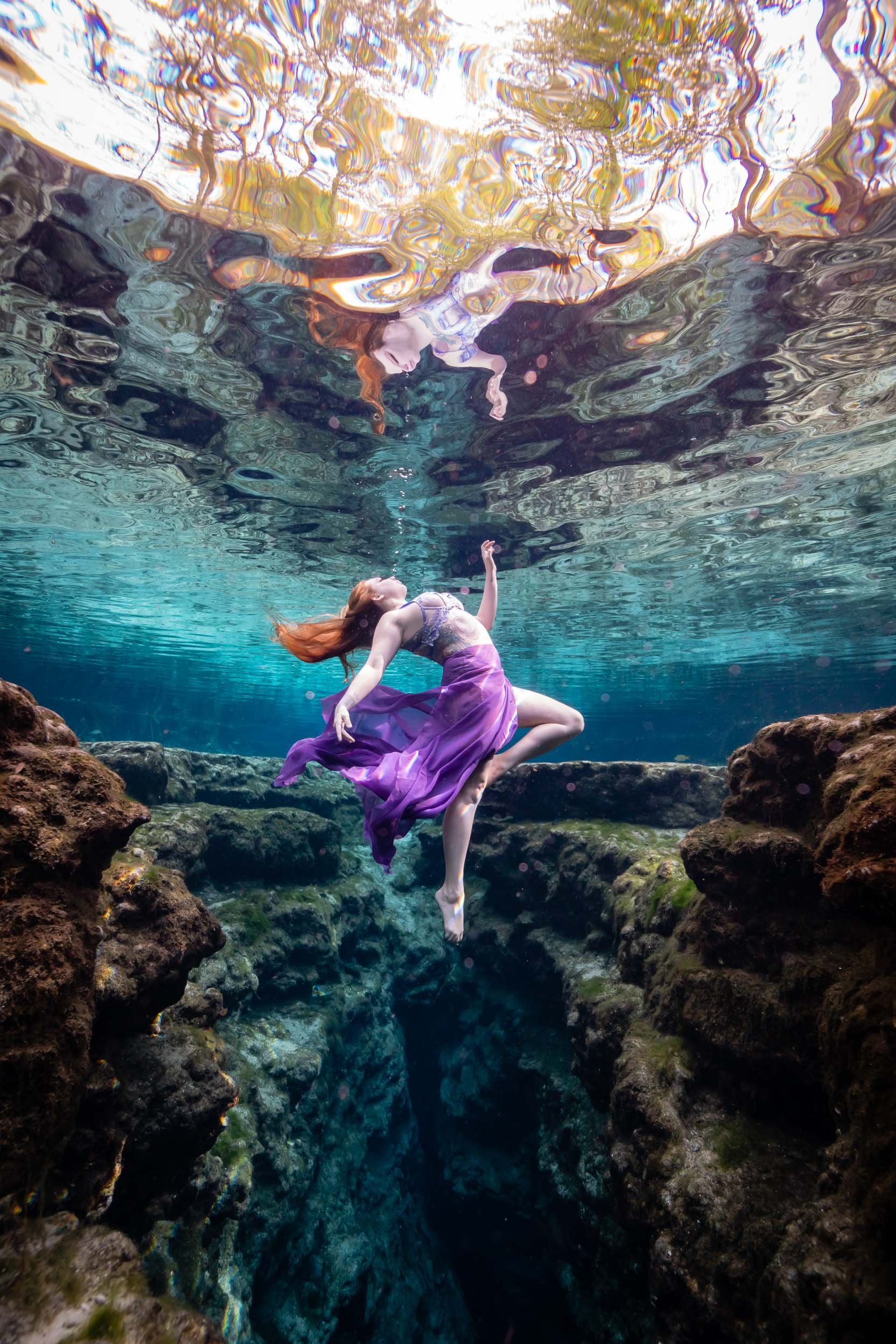 Underwater model Aimee in the springs