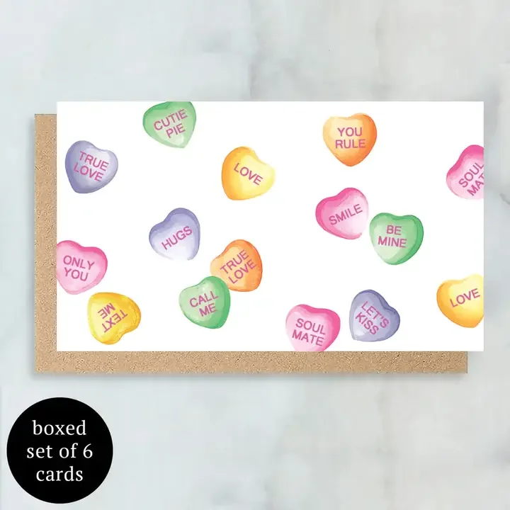 Mini Candy Heart Cards - Box of Six