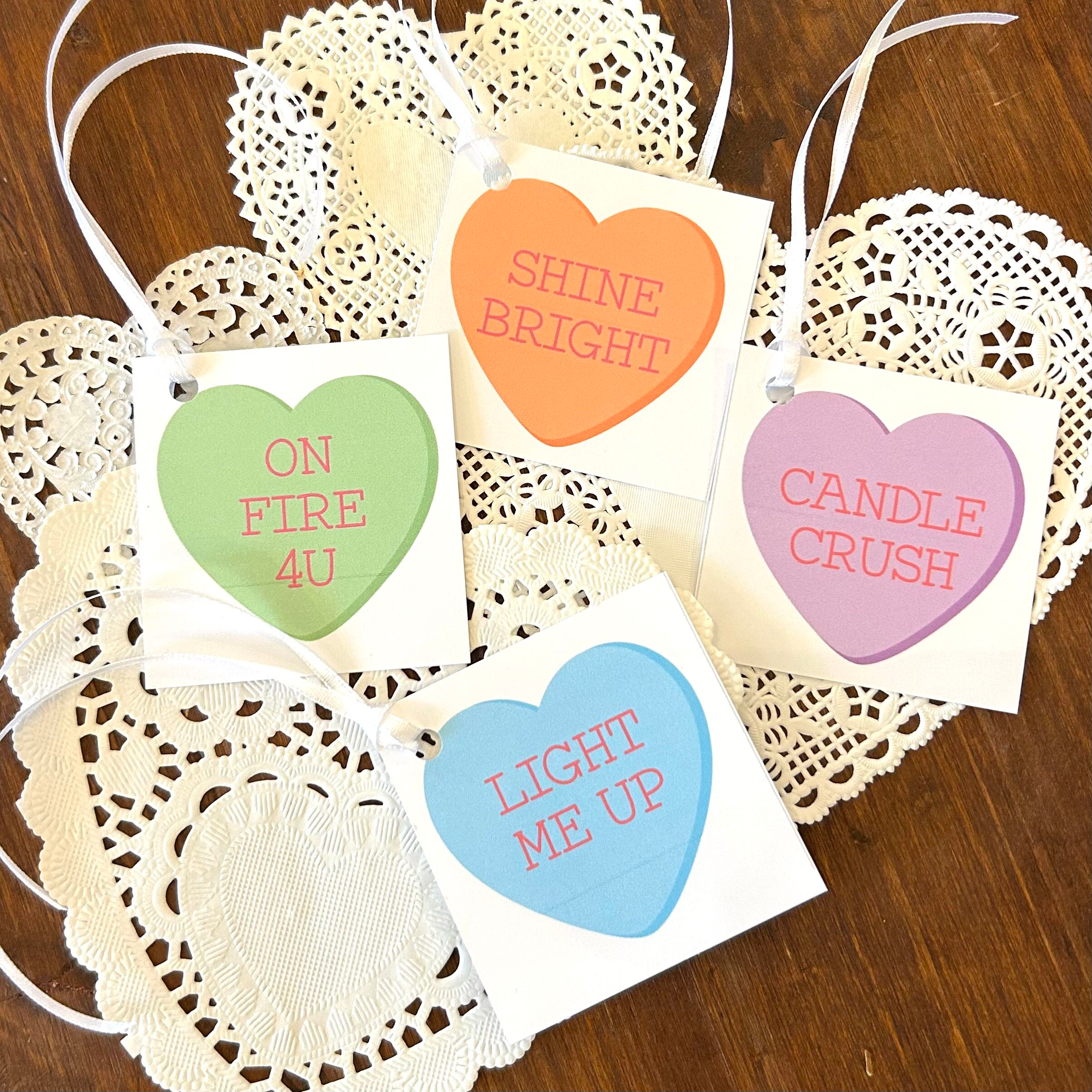 Custom Candy Heart Gift Tags