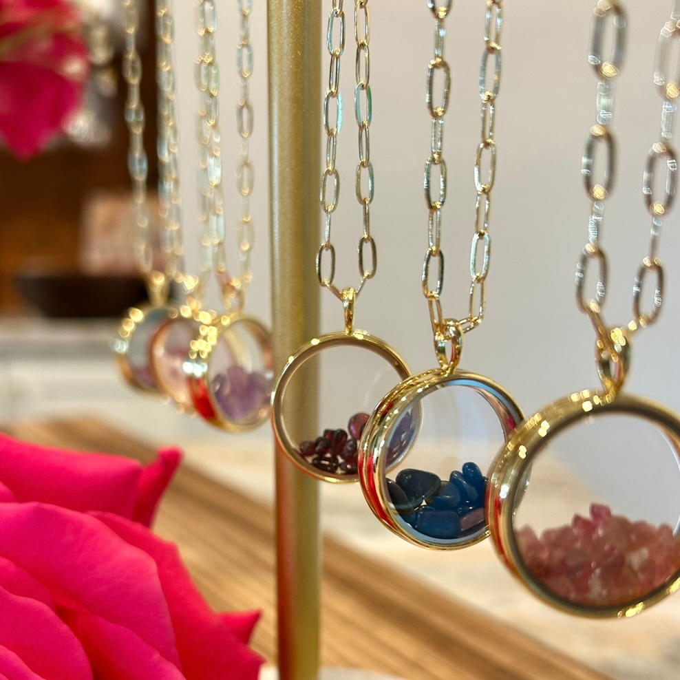 Gemstone Locket Necklace