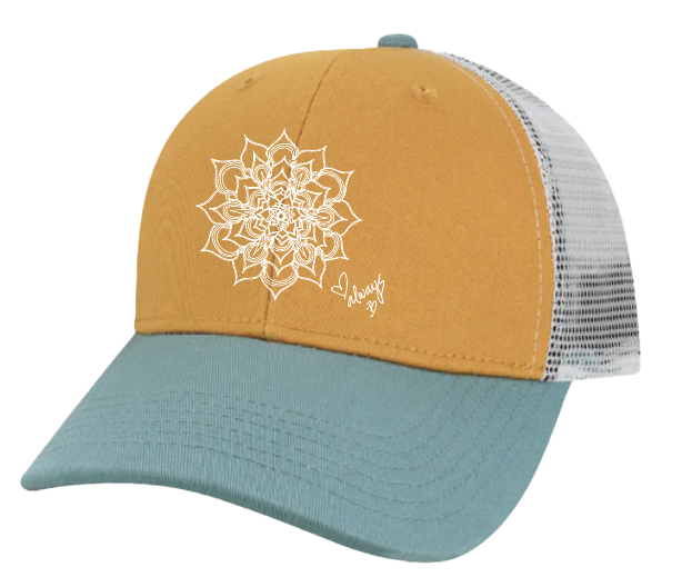 Mandala Moon Color Block Snapback Cap