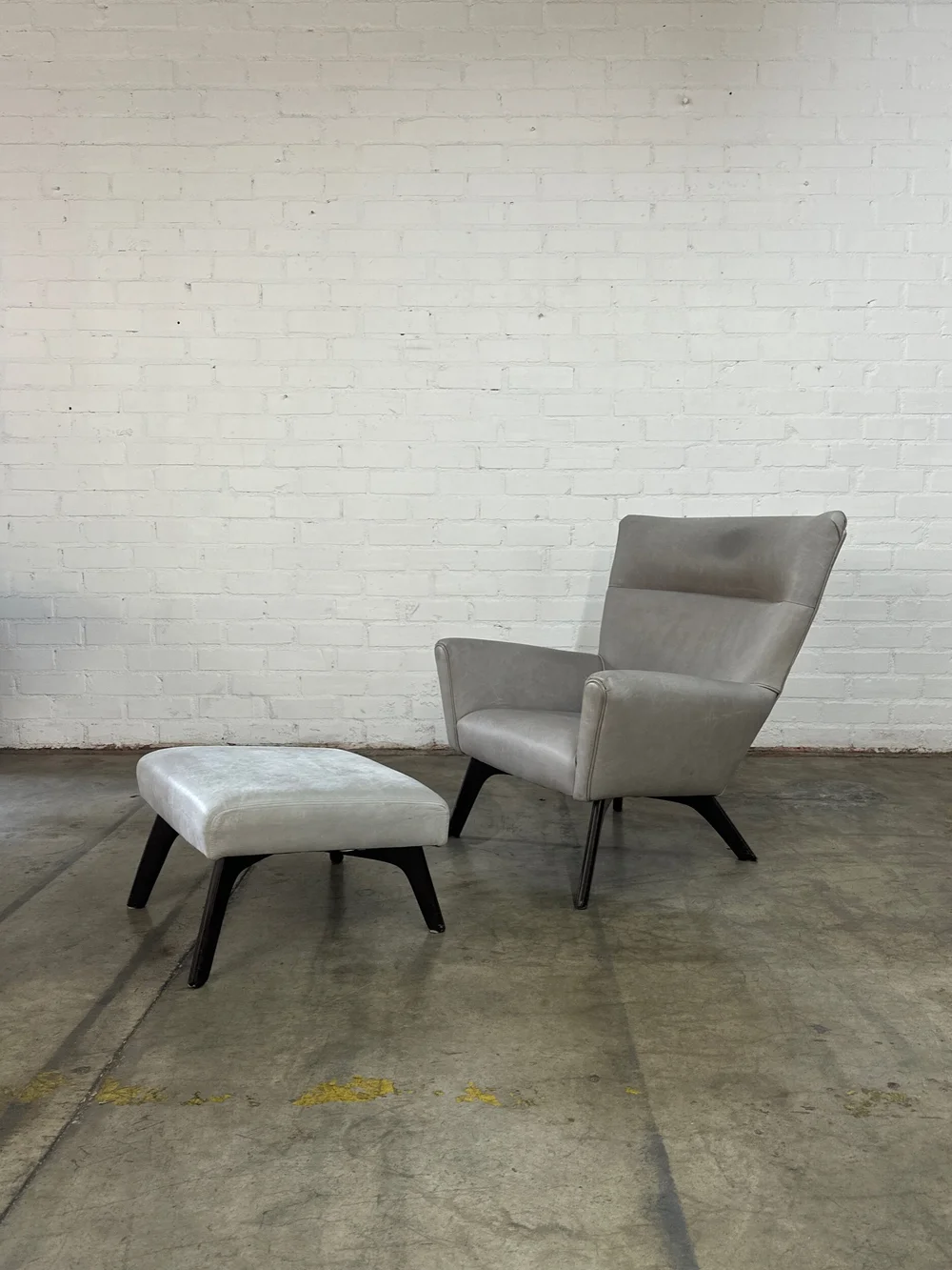 Contemporary Arm Chair Ottoman — VINTAGE ON POINT