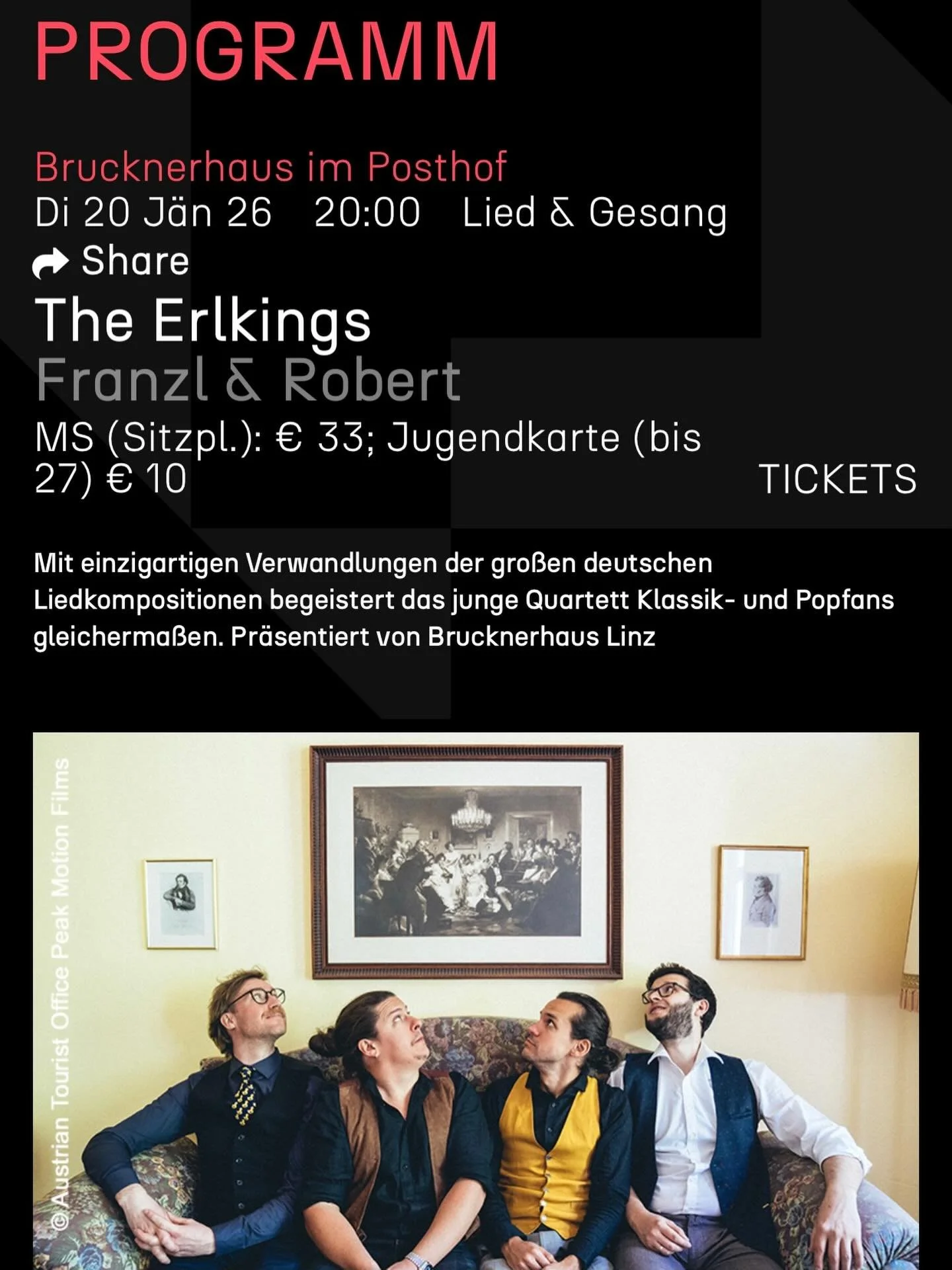 Starting off the year with our first ever concert at the @posthoflinz on 20.01.26. Franzl Schubert and Robbie Schumann coming at you live in 2026 💥 Tickets on our website 😌@brucknerhaus