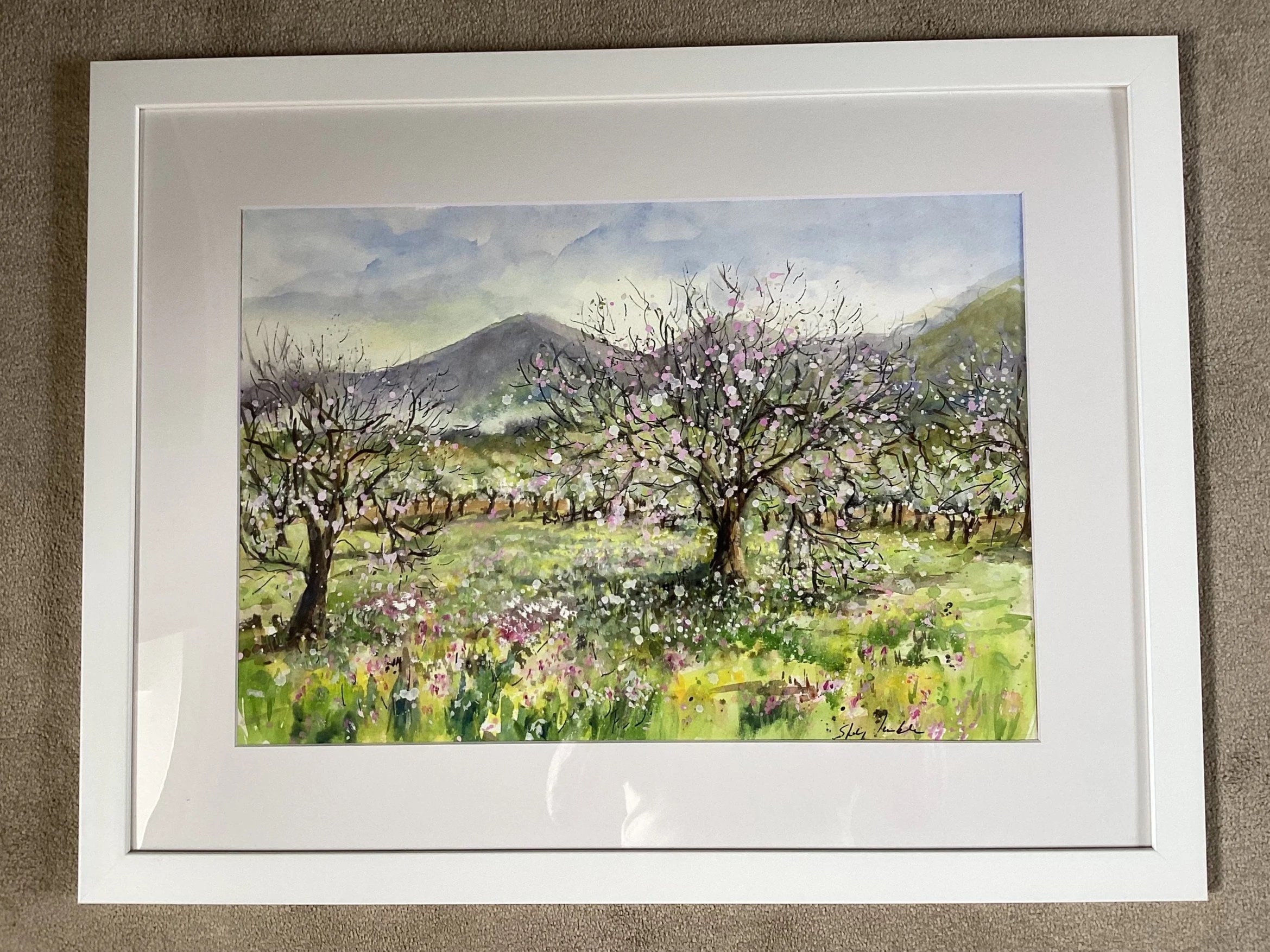 Majorca Spring Blossom - Framed - 59 x 53 cm.  £240