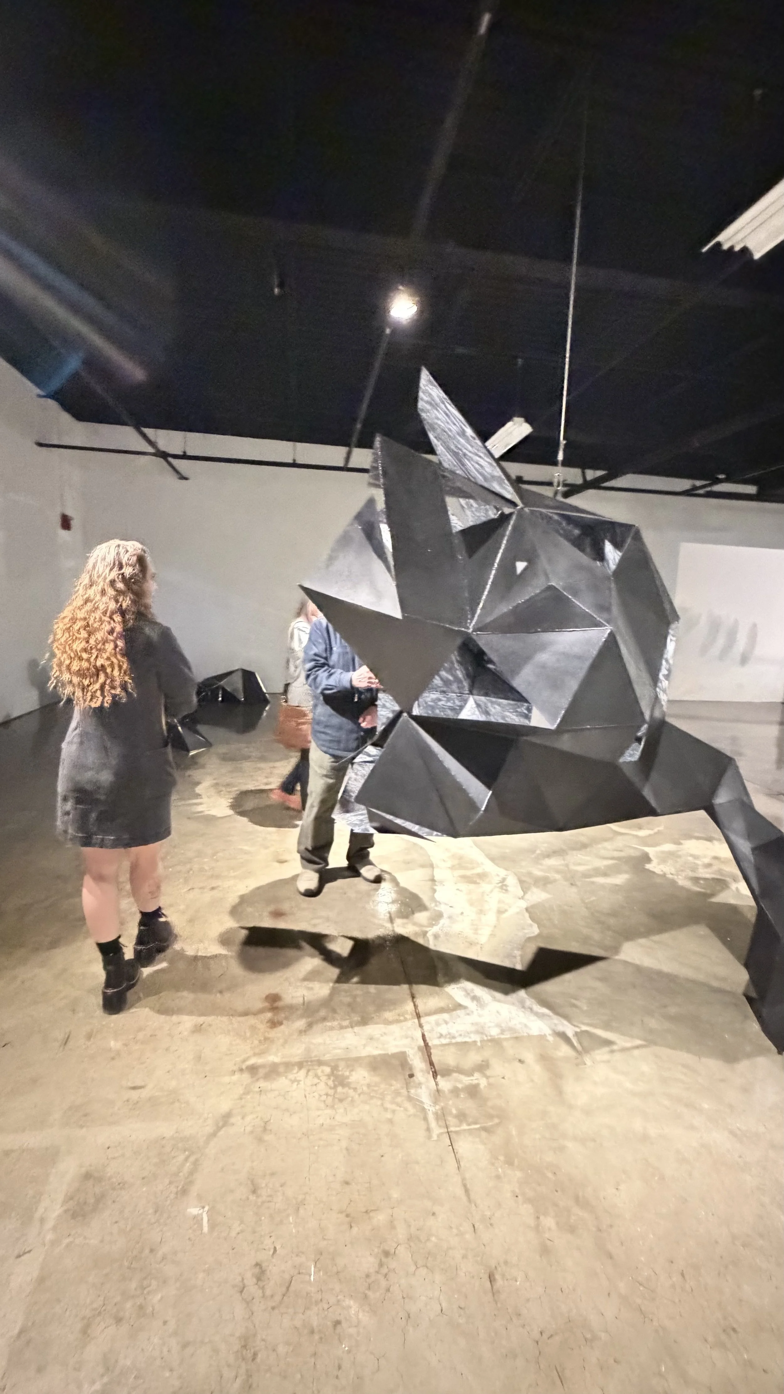 Cybil Johnson and her sculpture