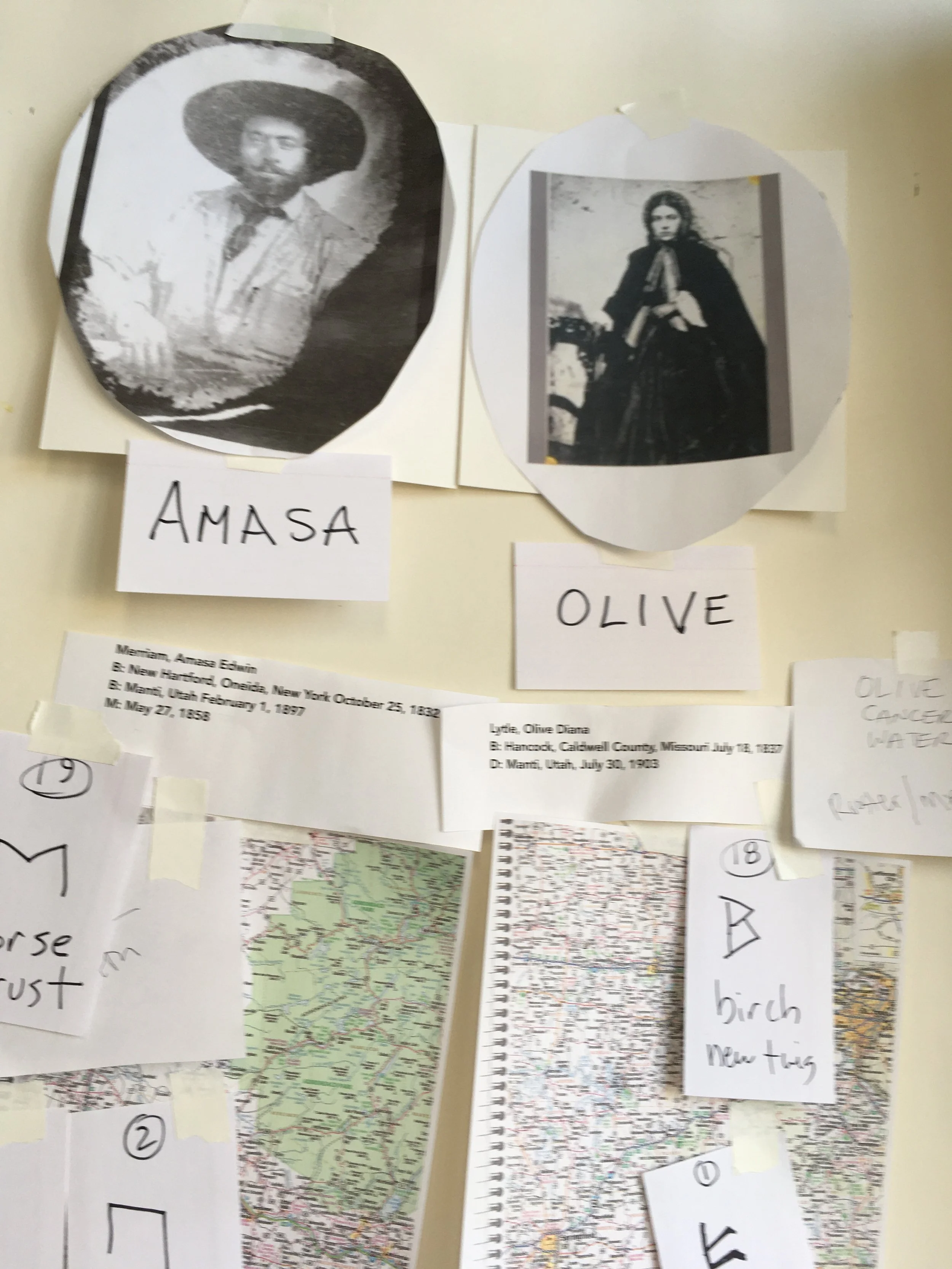 The beginnings of the "Murder Wall."