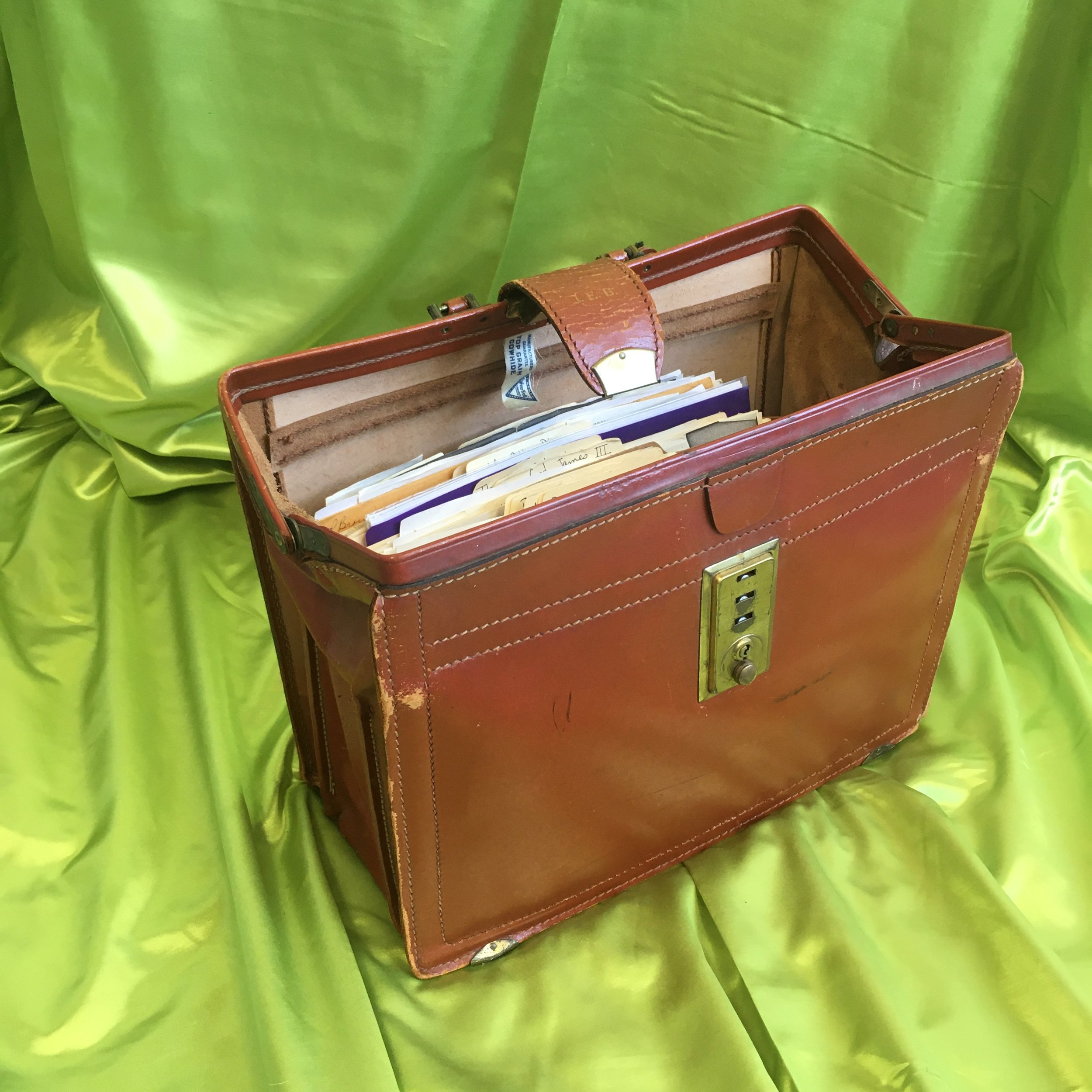 My father's 1960s briefcase full of family history.