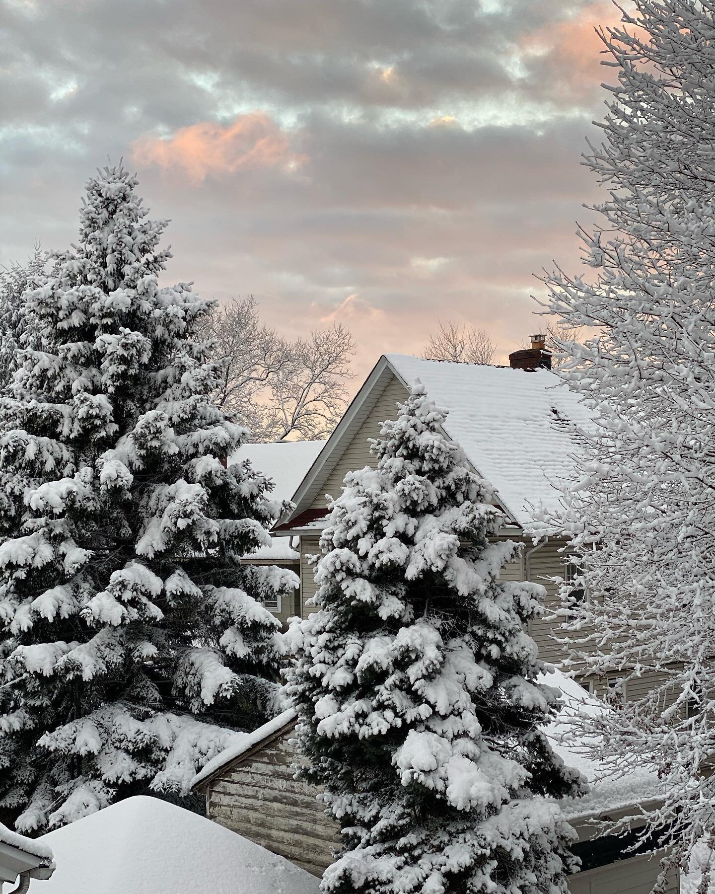 Winter sunset at home.