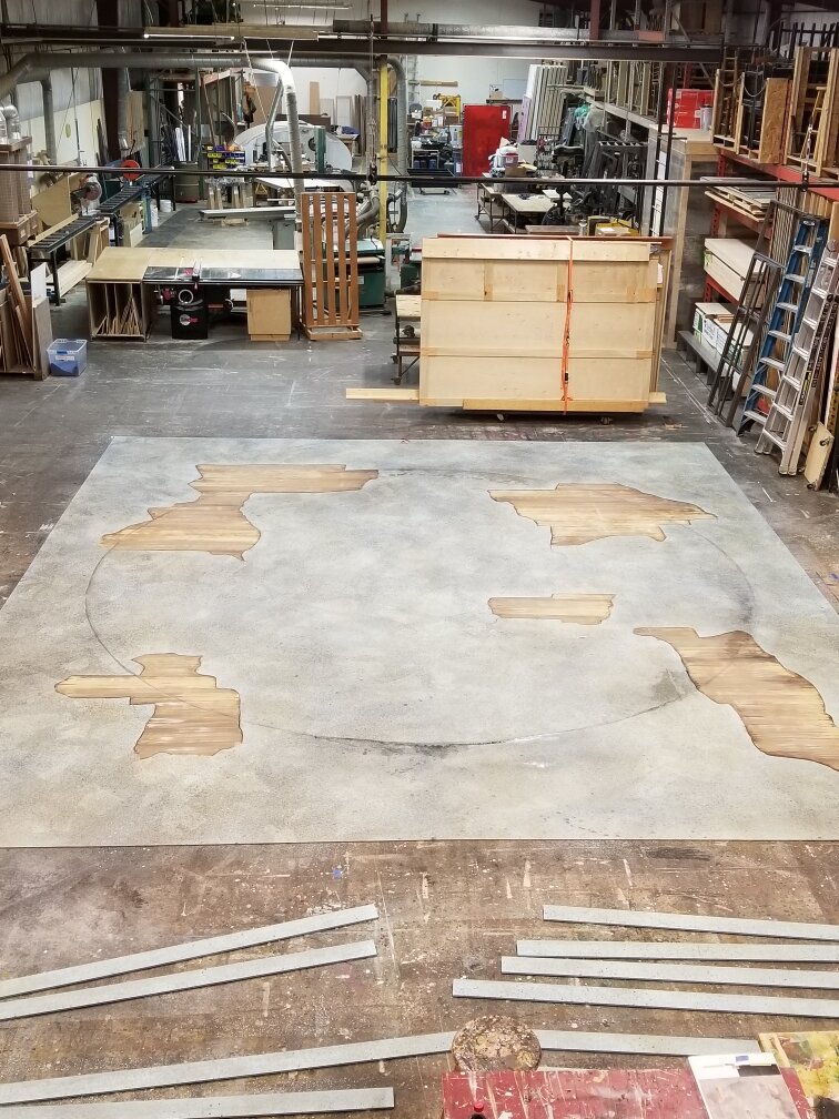 A final look at the Howl's Moving Castle floor, before load in.