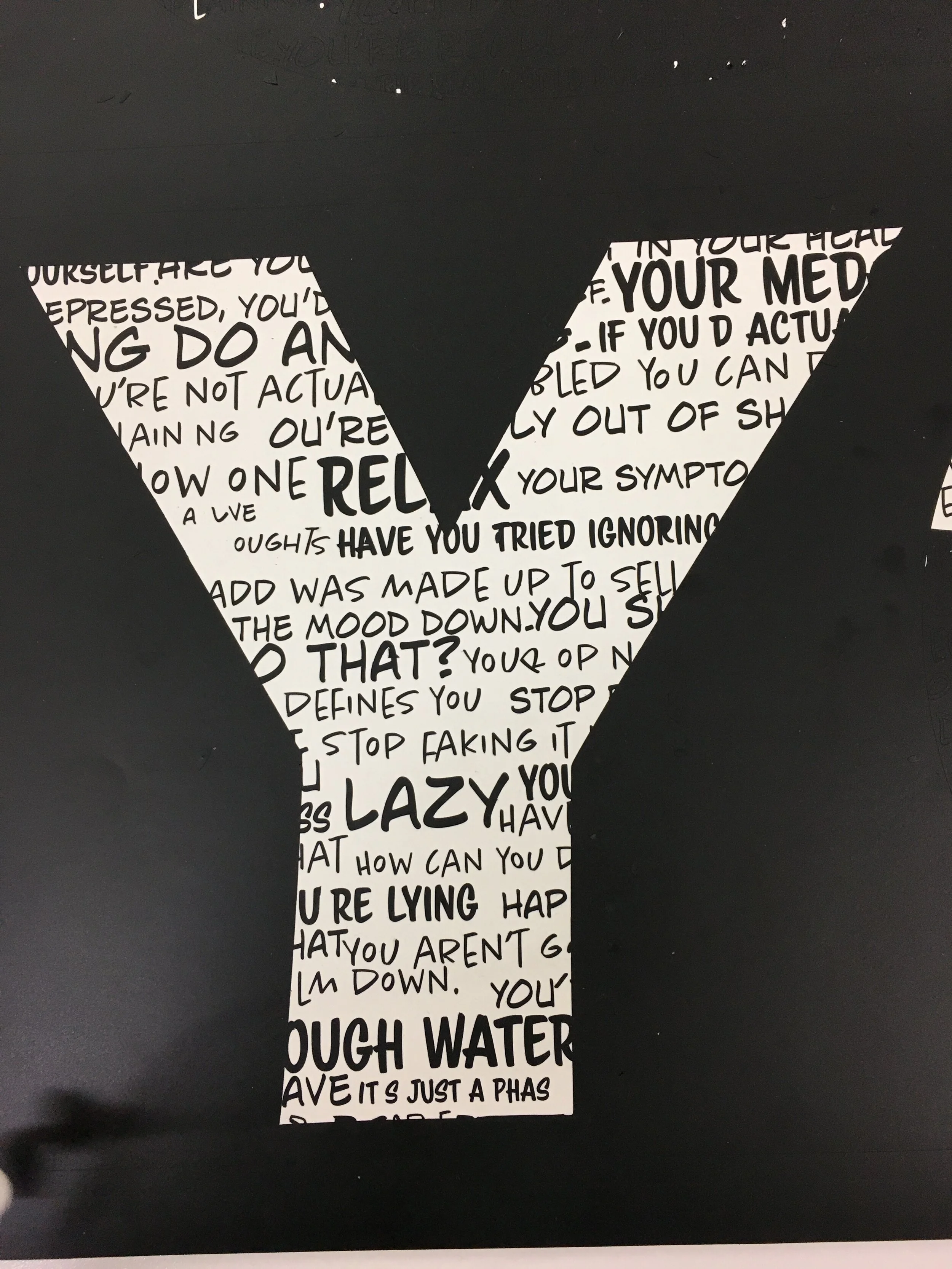  A close up of the weeded 'Y' before masking and removal from the factory backing. 