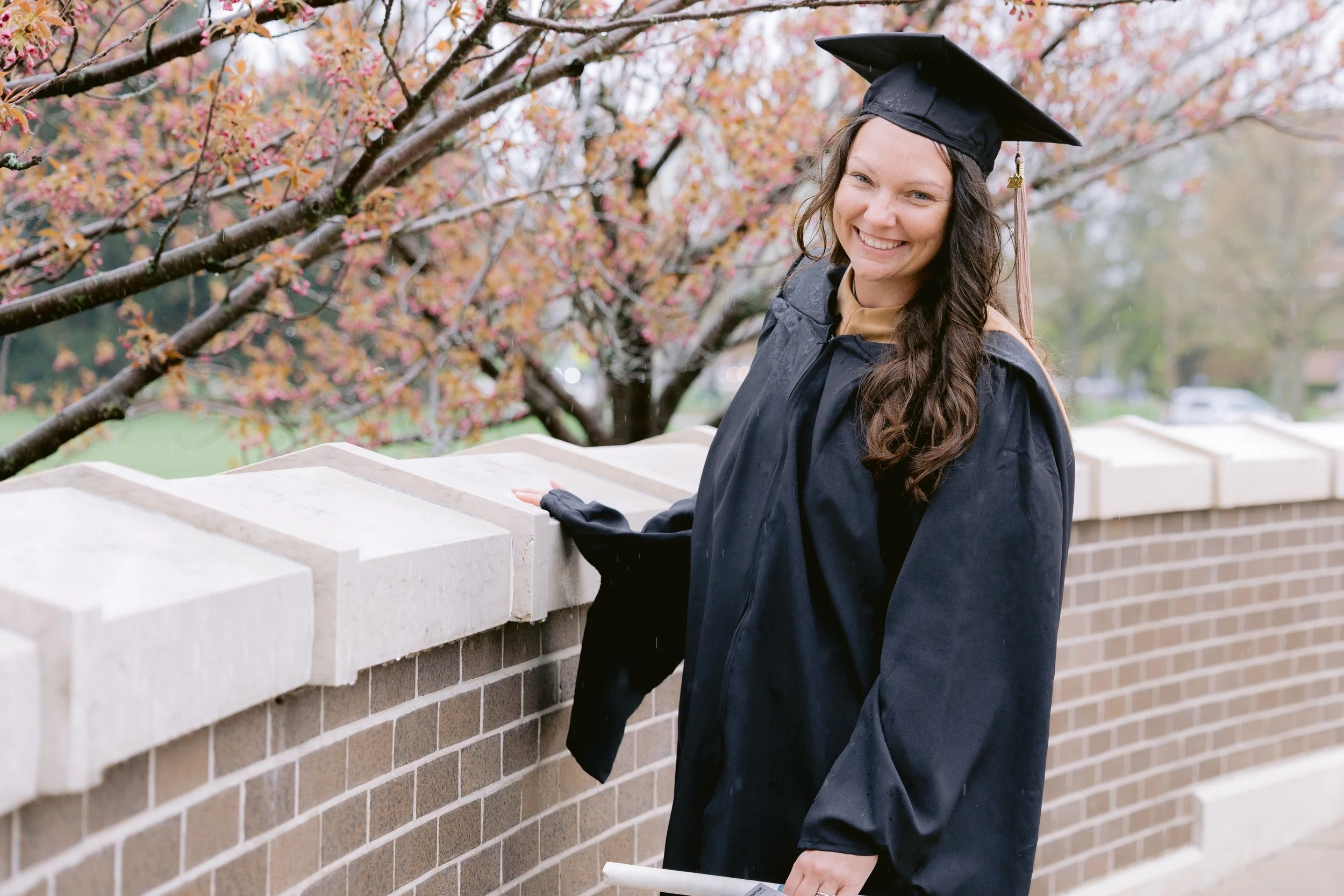 MSU Graduate in front of Sparty