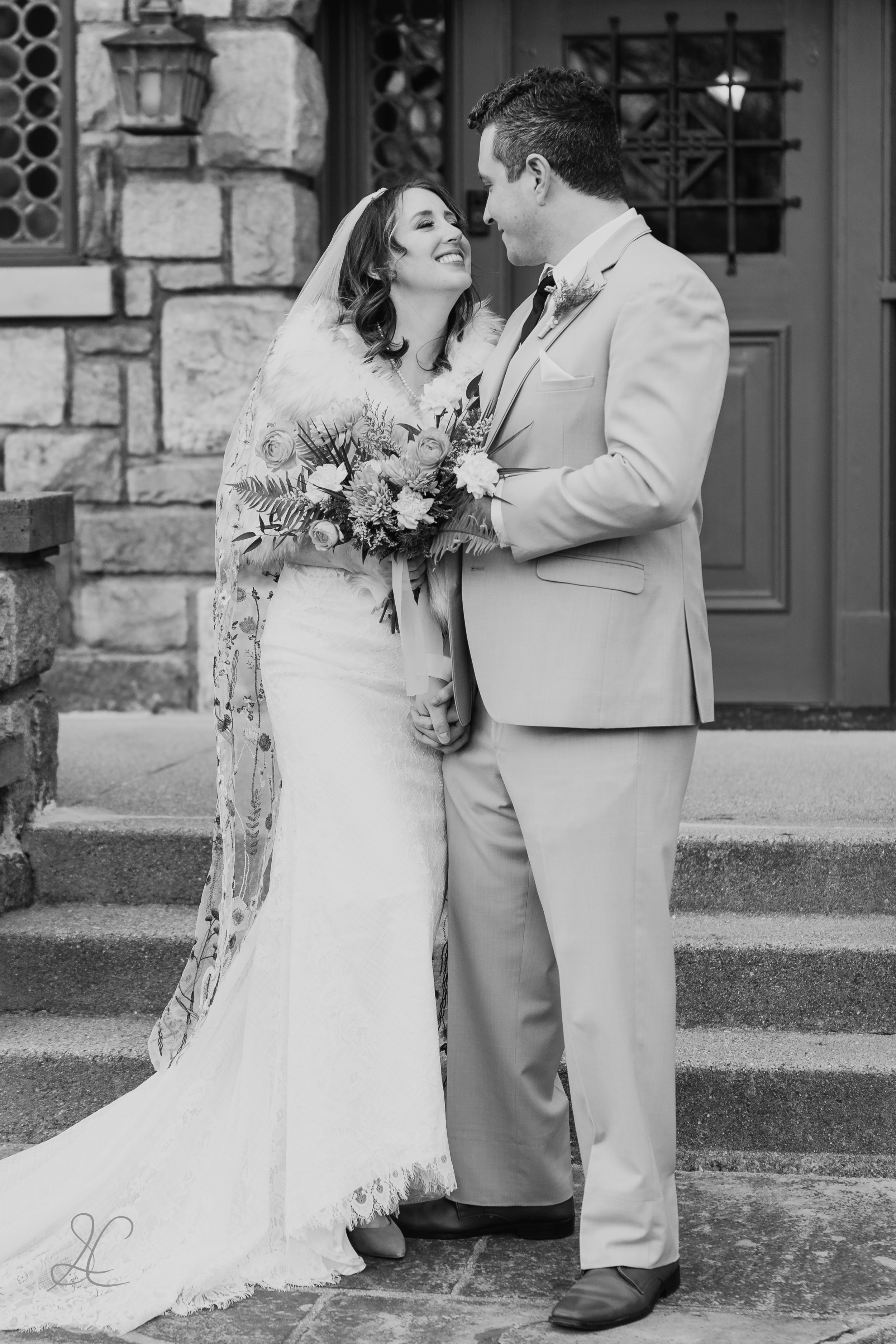 Nashville wedding photography - bride in white dress and man in tuxedo