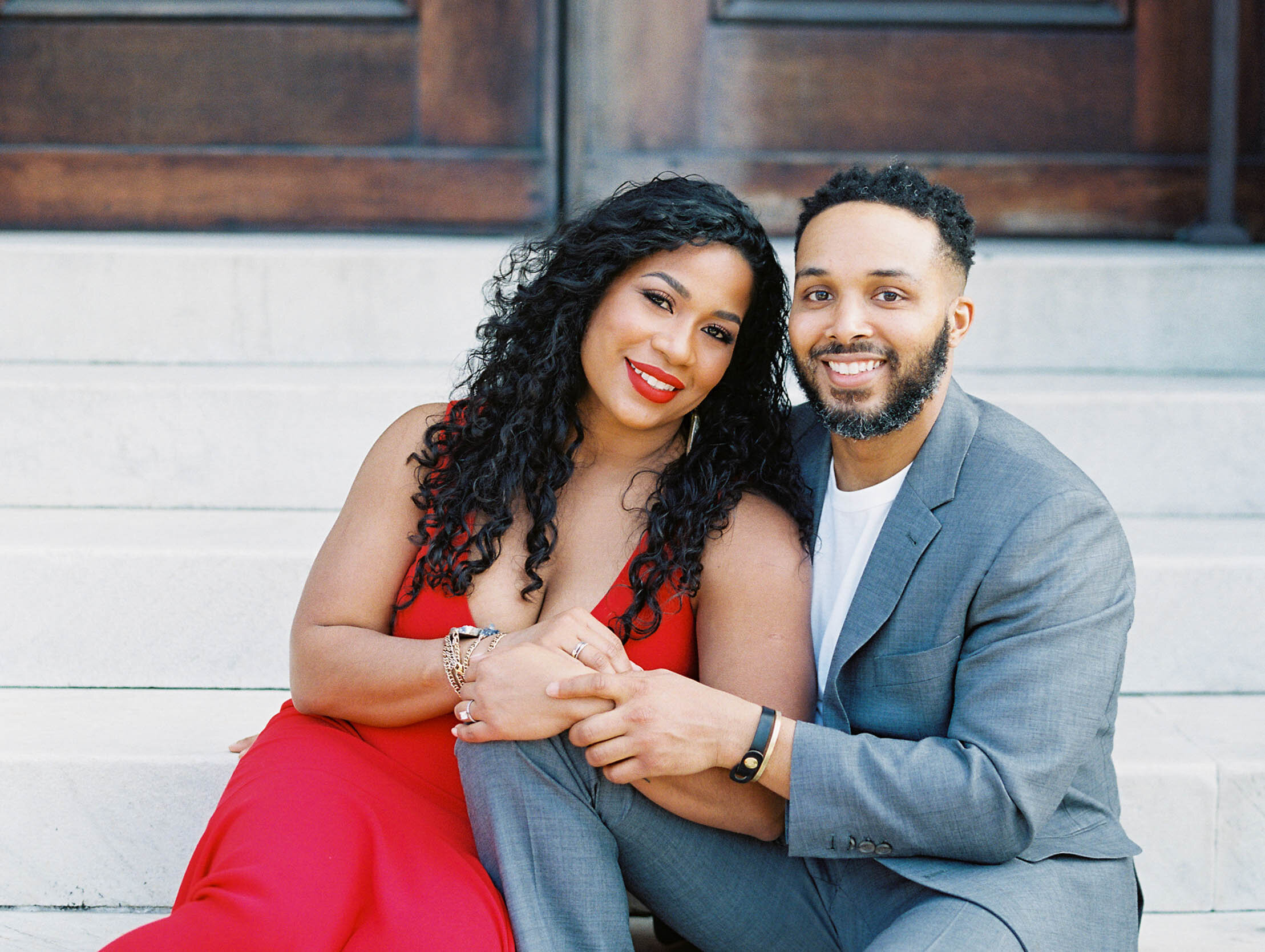 Engagement session and dancing in the park in the Baltimore neighborhood of Mount Vernon
