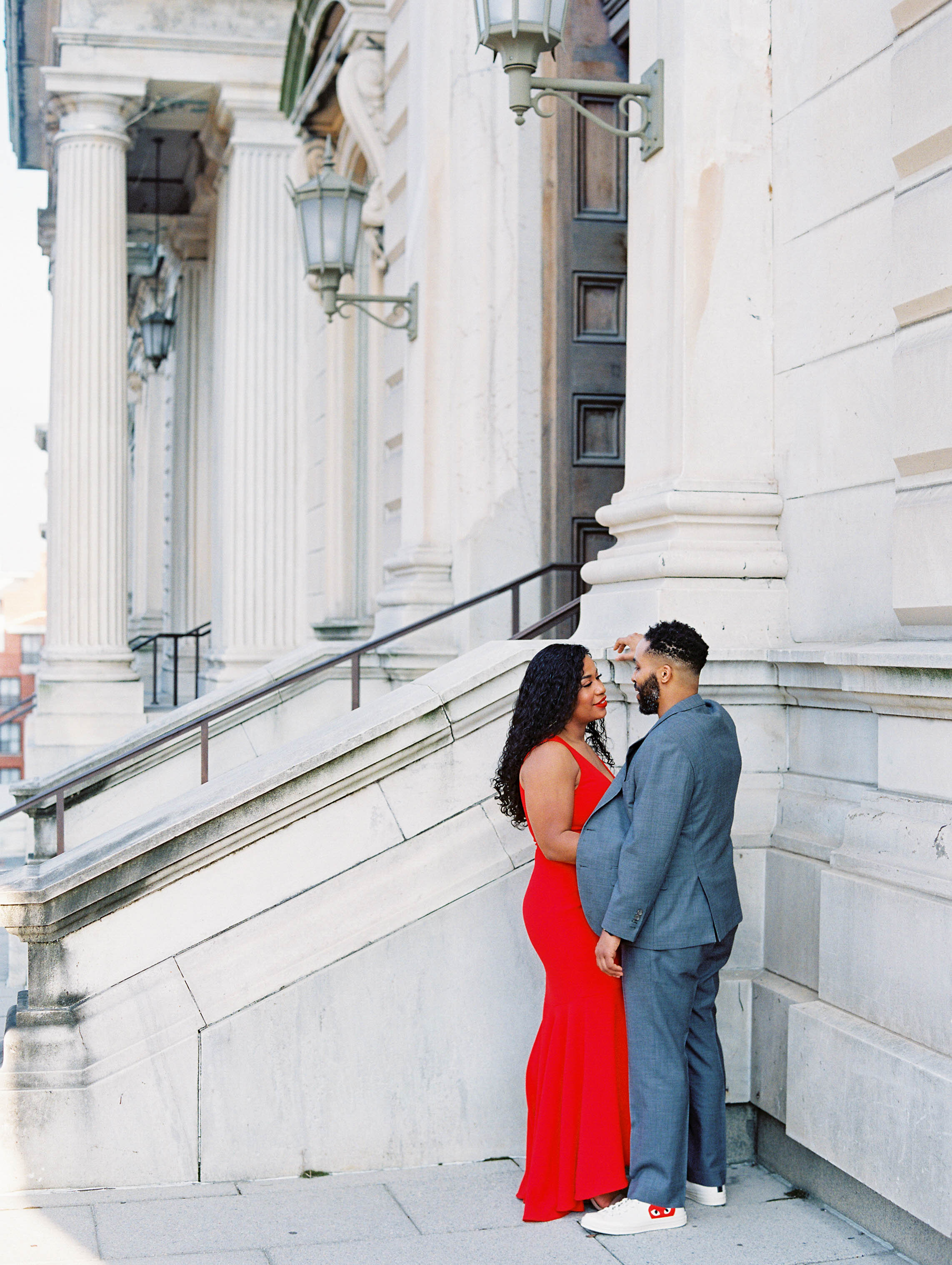 Engagement session and dancing in the park in the Baltimore neighborhood of Mount Vernon