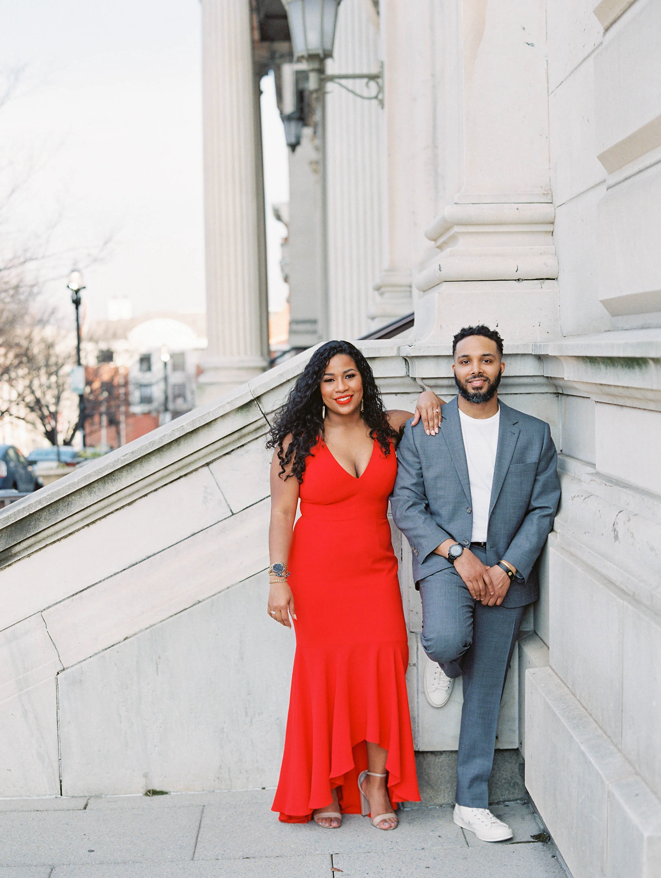 Engagement session and dancing in the park in the Baltimore neighborhood of Mount Vernon