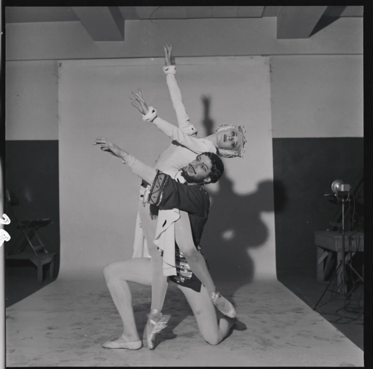 1: Photograph by Fred (Frederick) Melville of Diana Gould and Jacques d’Amboise in Frederick Ashton’s “Picnic at Tintagel” (New York City Ballet, 1952)