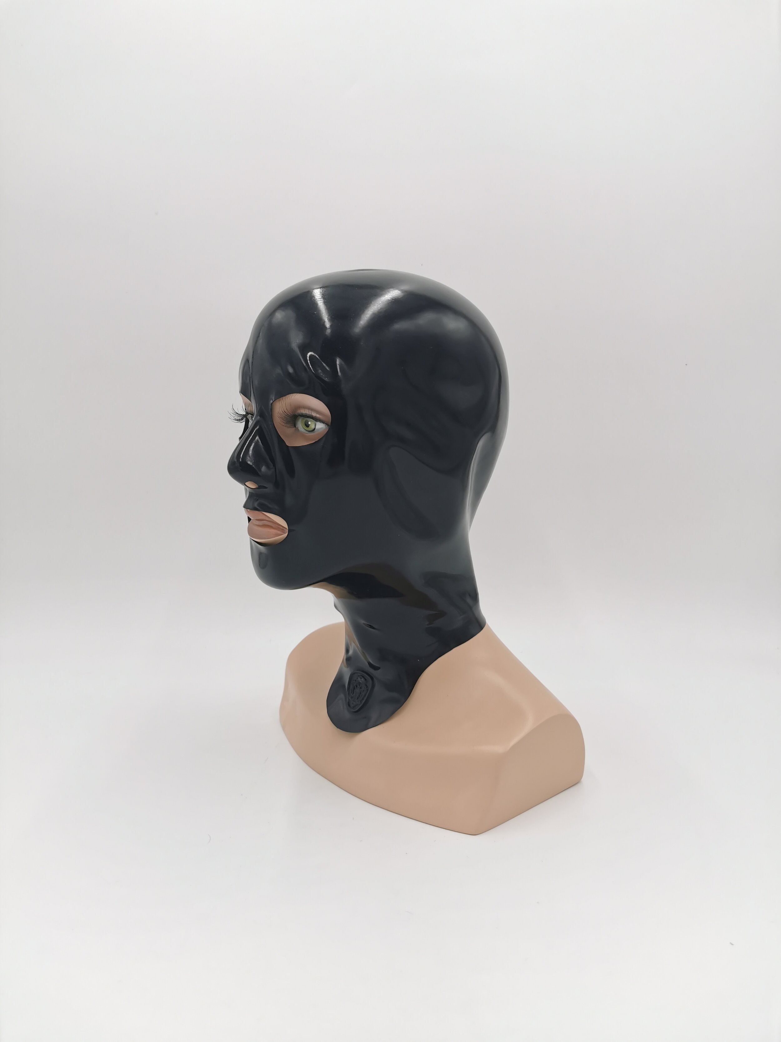 TINGSHOP Full Cover Haube Aus Latex Mit Red Gag Und Nasenschlauch Augen  Öffnen Ineinander Greifen-Loch  Gummi-Maske-Verein-Partei-Abnutzungs-Kostüm,Schwarz,XS : :  Drogerie & Körperpflege