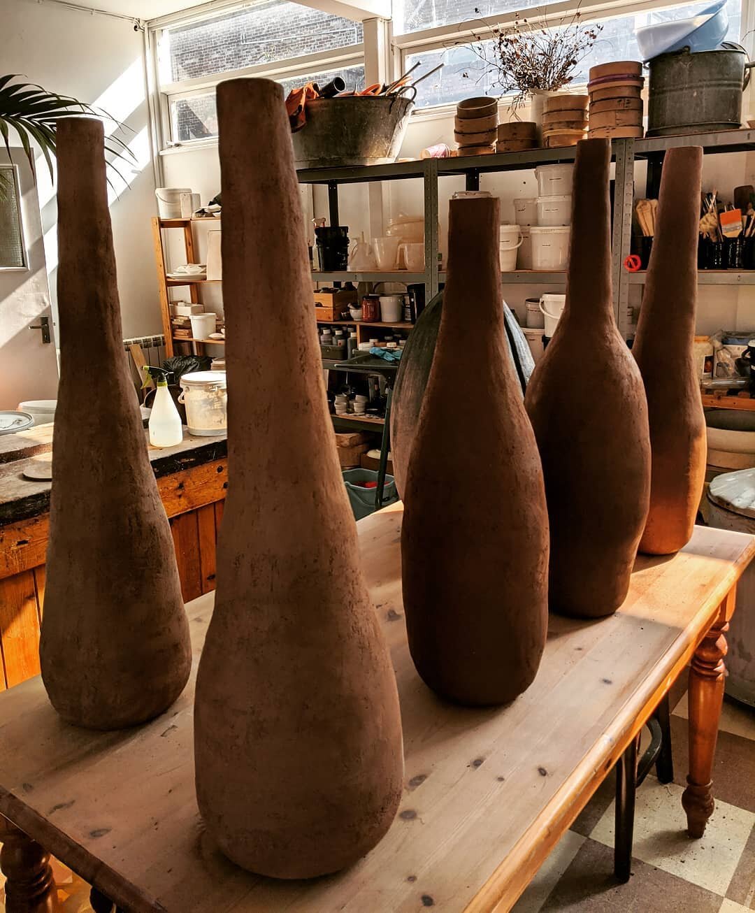 I was in a lot of physical pain when I made these just before hip surgery. Looking at them now &amp; feeling so much better, they remind me how vulnerable and fragile I was feeling!

#claystudio #handmade #pots #studiopottery #arttherapy #claytherapy