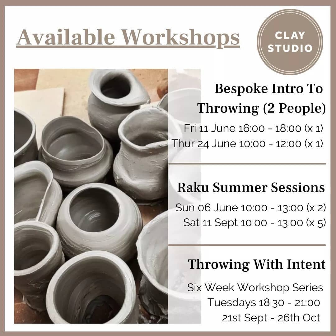We have a number of workshops available to book on our website! All slots can be booked through the link in our bio.

Whether you're brand new to throwing or want to become an expert on the wheel, or simply because you would like to try something new