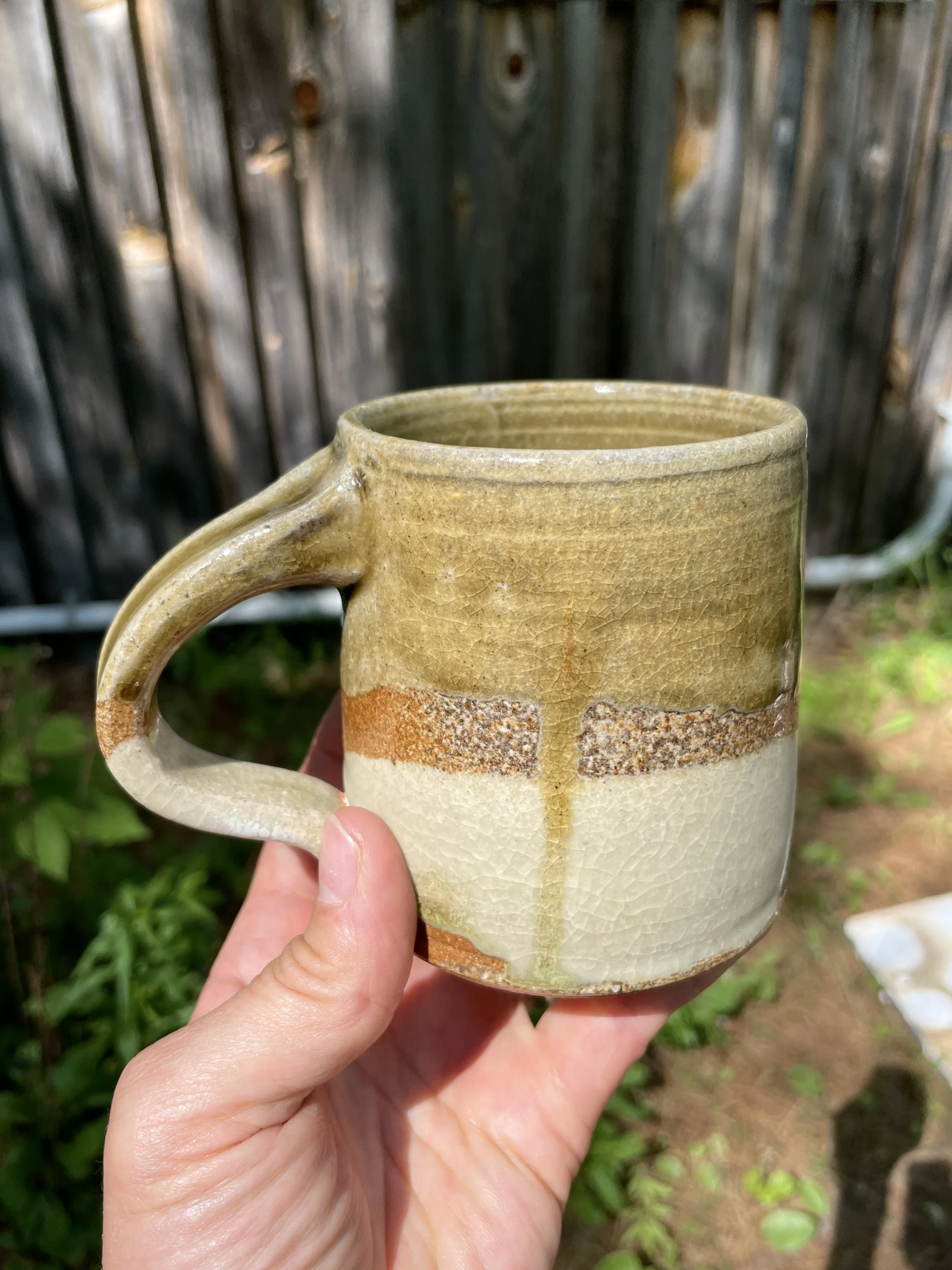 A mug for Frank, with lovely glaze drip over toasty clay