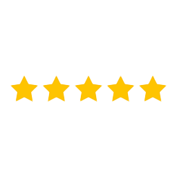 Five gold stars aligned in a row.