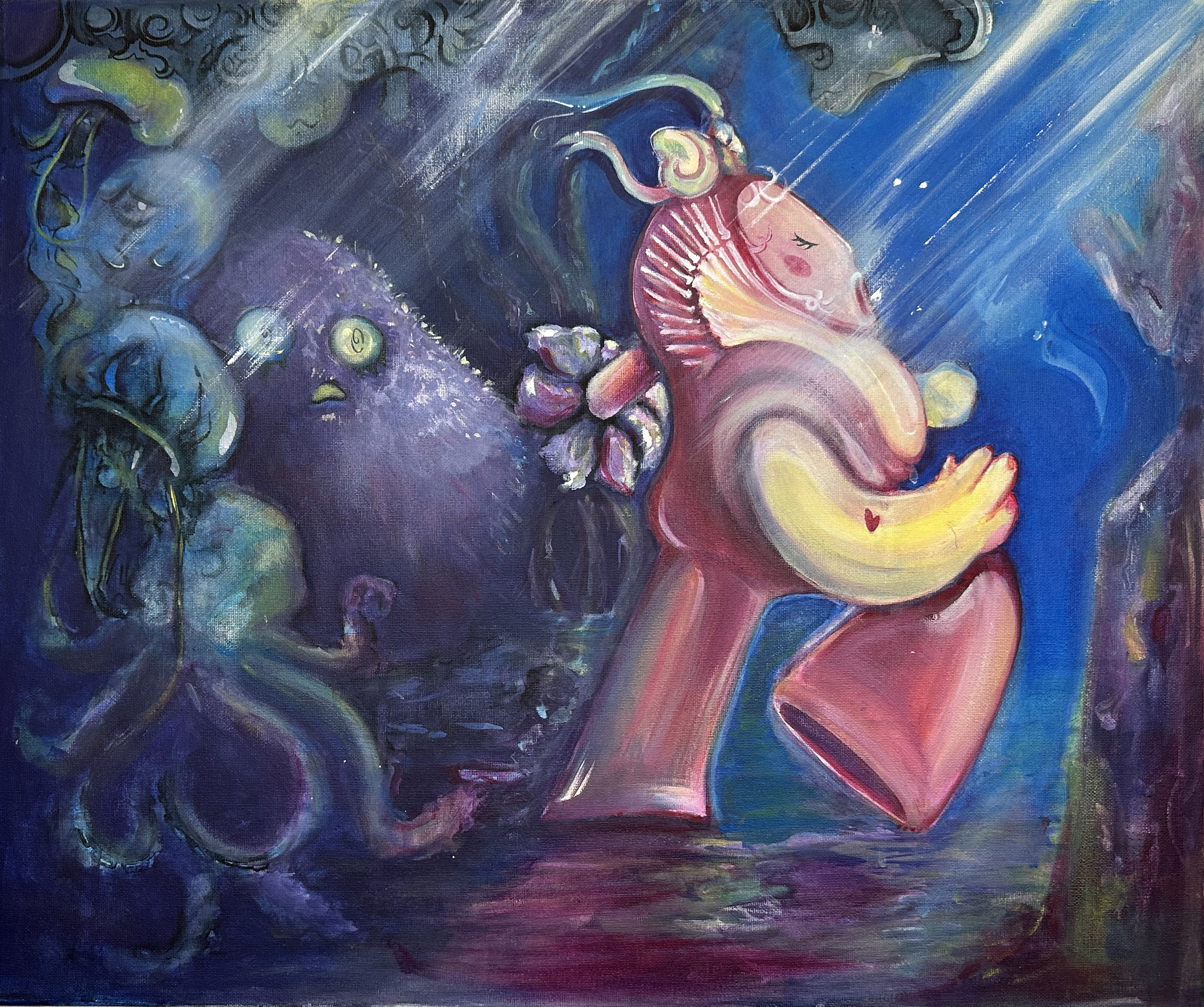 Letting go/Let me go
60 × 50 cm, Acrylic on canvas, 2025