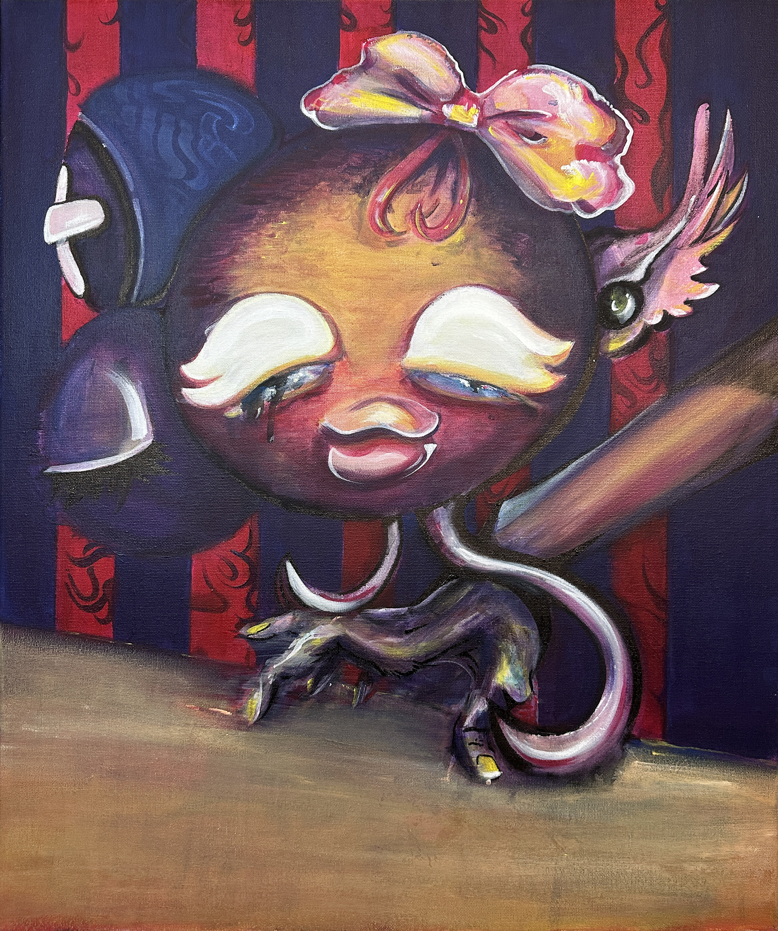 Burst My Bubble
60 × 50 cm, Acrylic on canvas, 2025