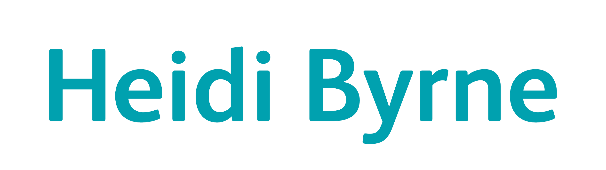 Bold blue text displaying 'Heidi Byrne' on a transparent background.