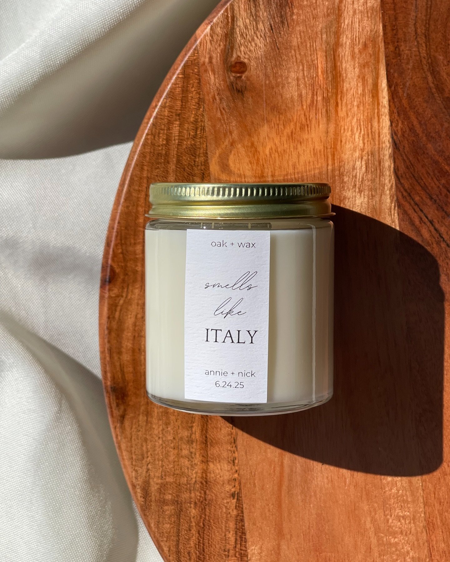 I am always so honored when someone reaches out to help them create a special scent for a very important moment in their lives. My sweet friend Anne of @wine.weather trusted me to pour these stunning Italy inspired candle favors for her niece&rsquo;s