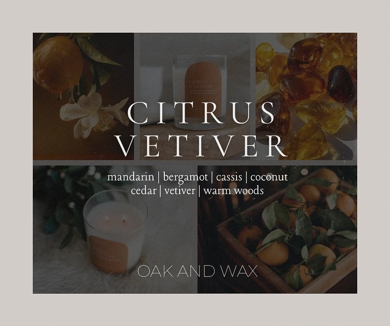 Three new scents are making their debut this November!
Unconventional twists on classic winter notes, each one created to capture a feeling, not just a fragrance.

Citrus + Vetiver is a bright, grounded blend of lively citrus and earthy woods. Fresh,