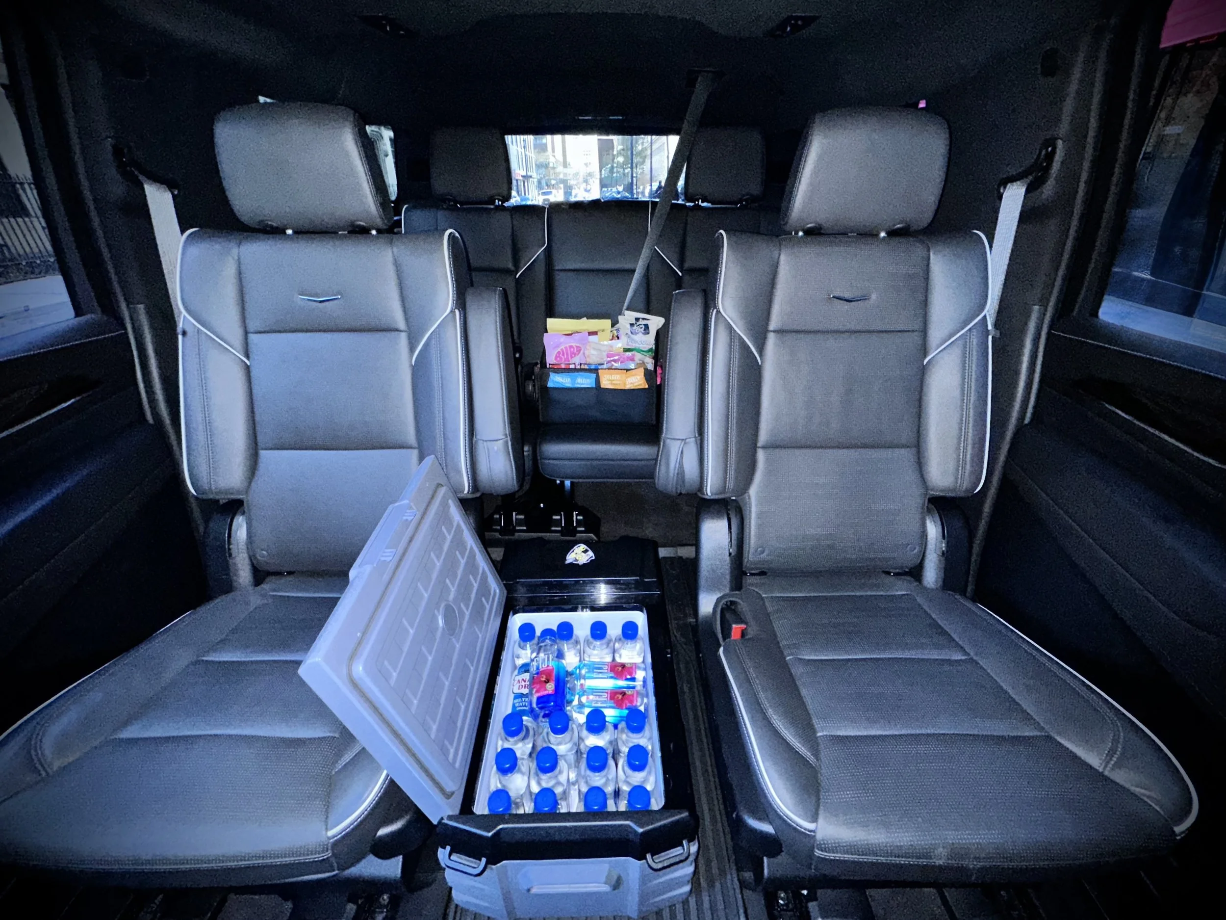 Professional chauffeur vehicle interior