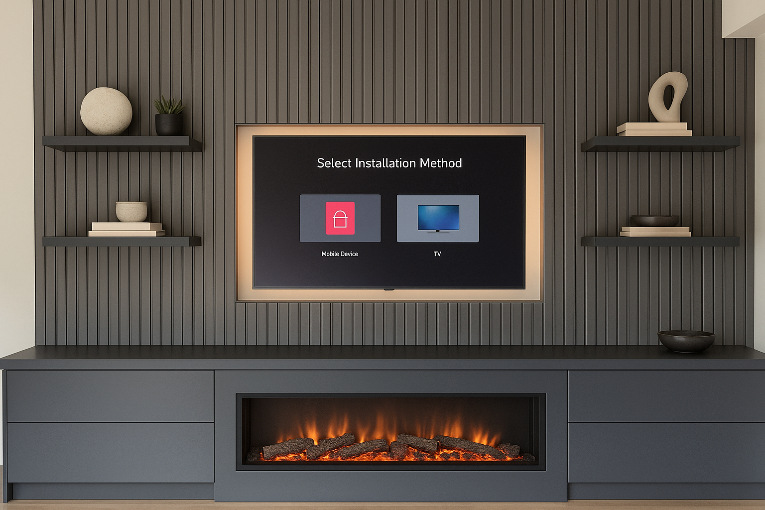 Modern Living Room with Fireplace and TV.png