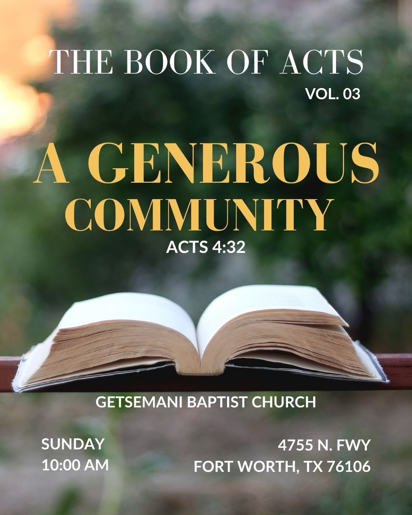 Join us this Sunday as we study Acts 4:32