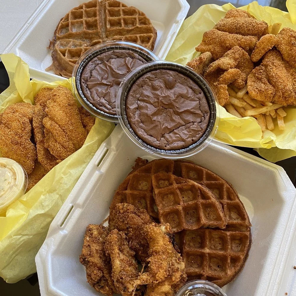 Chicken and Waffle and pies from Noonie's Place
