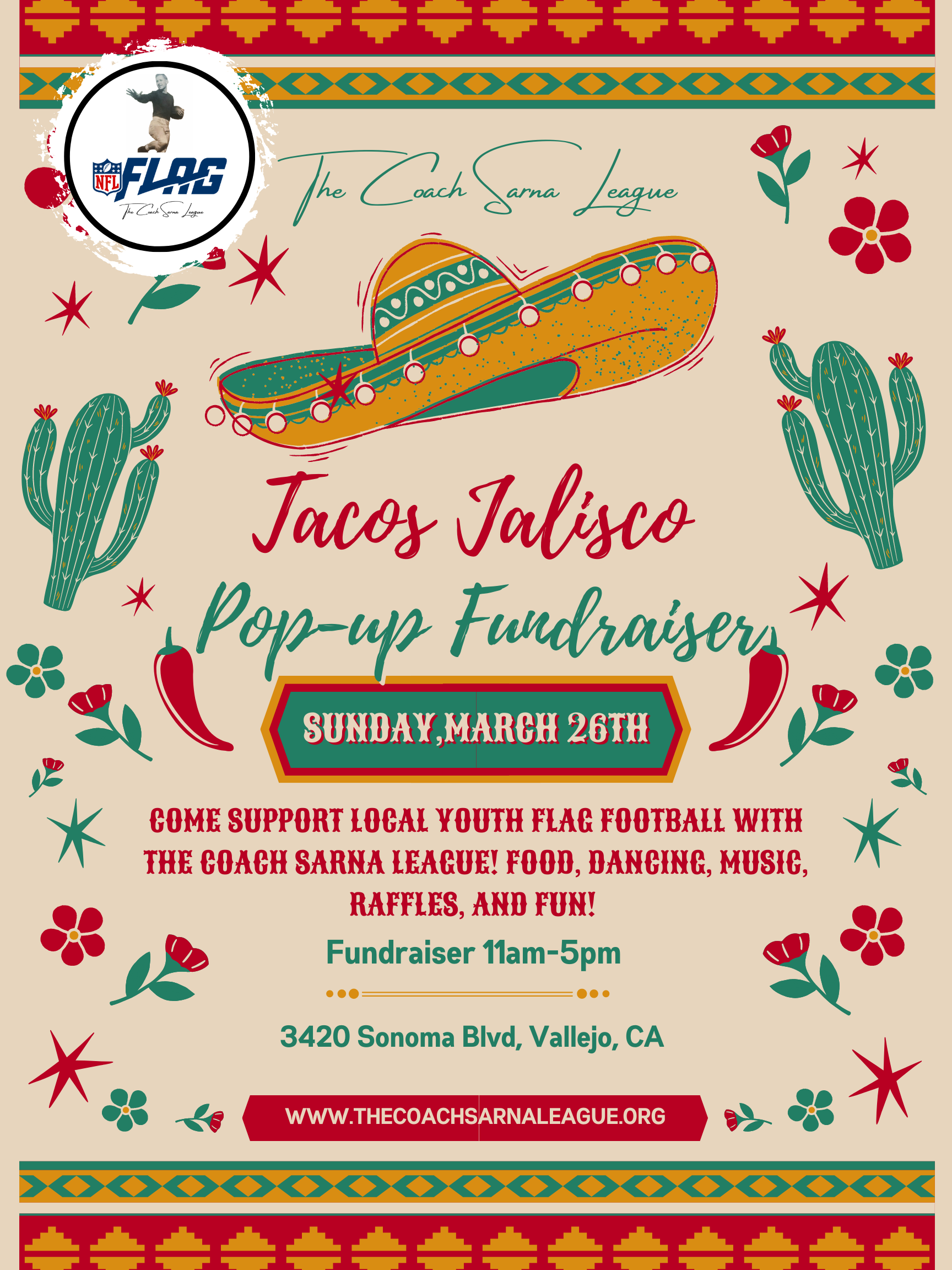The Coach Sarna League Fundraiser at Tacos Jalisco
