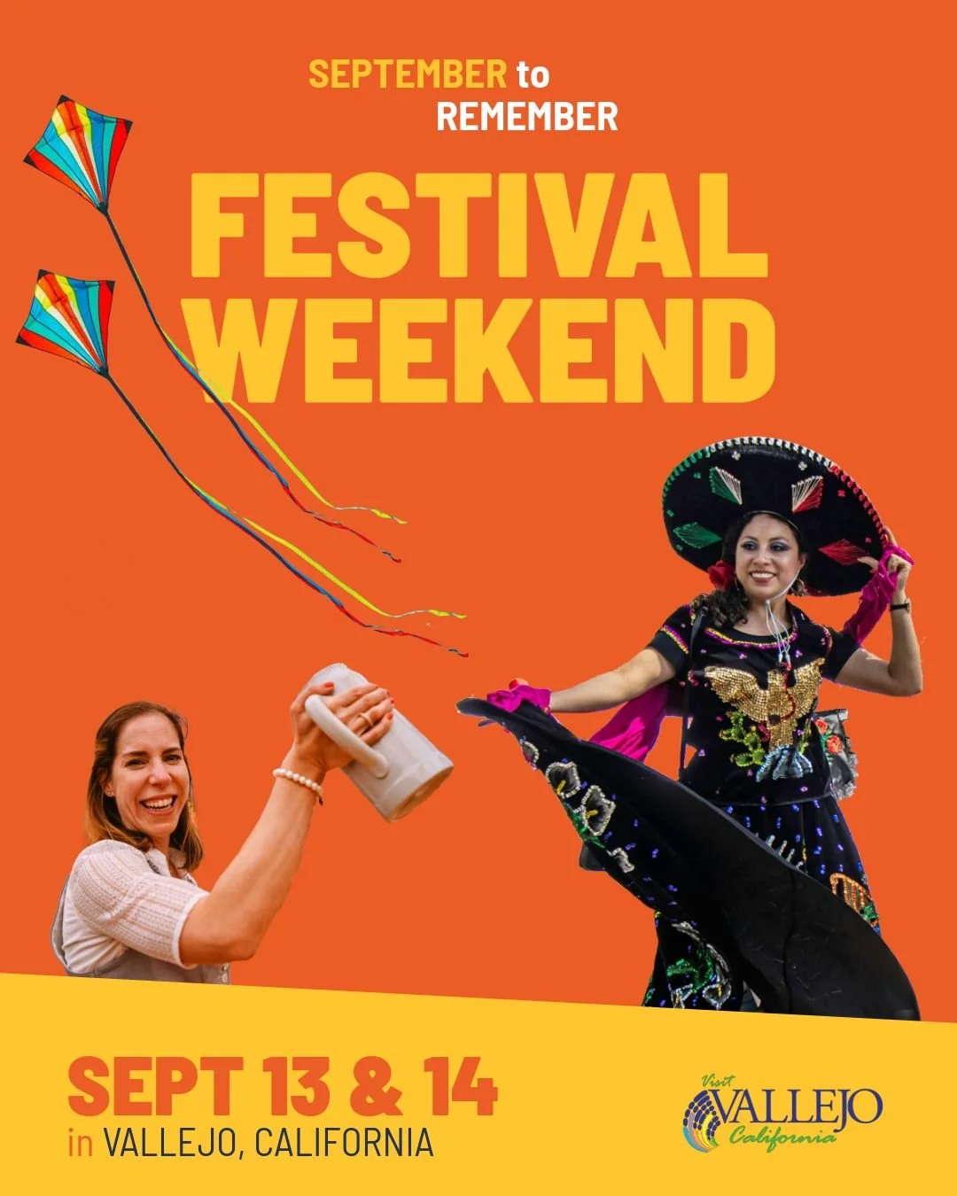 We're rolling into FESTIVAL WEEKEND like 🪁🎉🥨

This weekend is packed with local festivals, family-friendly fun, and FREE things to do around Vallejo and Benicia.

Whether you're flying kites, raising a stein, or dancing in the streets&mdash;there&