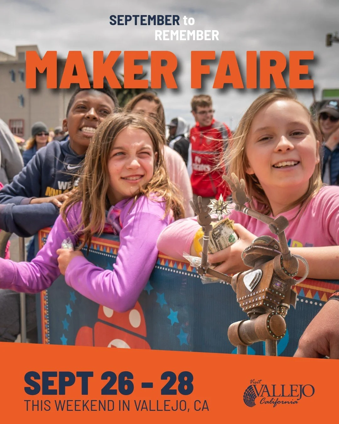 Get ready for robots, rockets, DIY magic, and mind-blowing creativity at this year's Bay Area Maker Faire on Mare Island! 🤖

From fire-breathing sculptures and hands-on science experiments to R2D2 sightings and kid-powered inventions, Maker Faire is