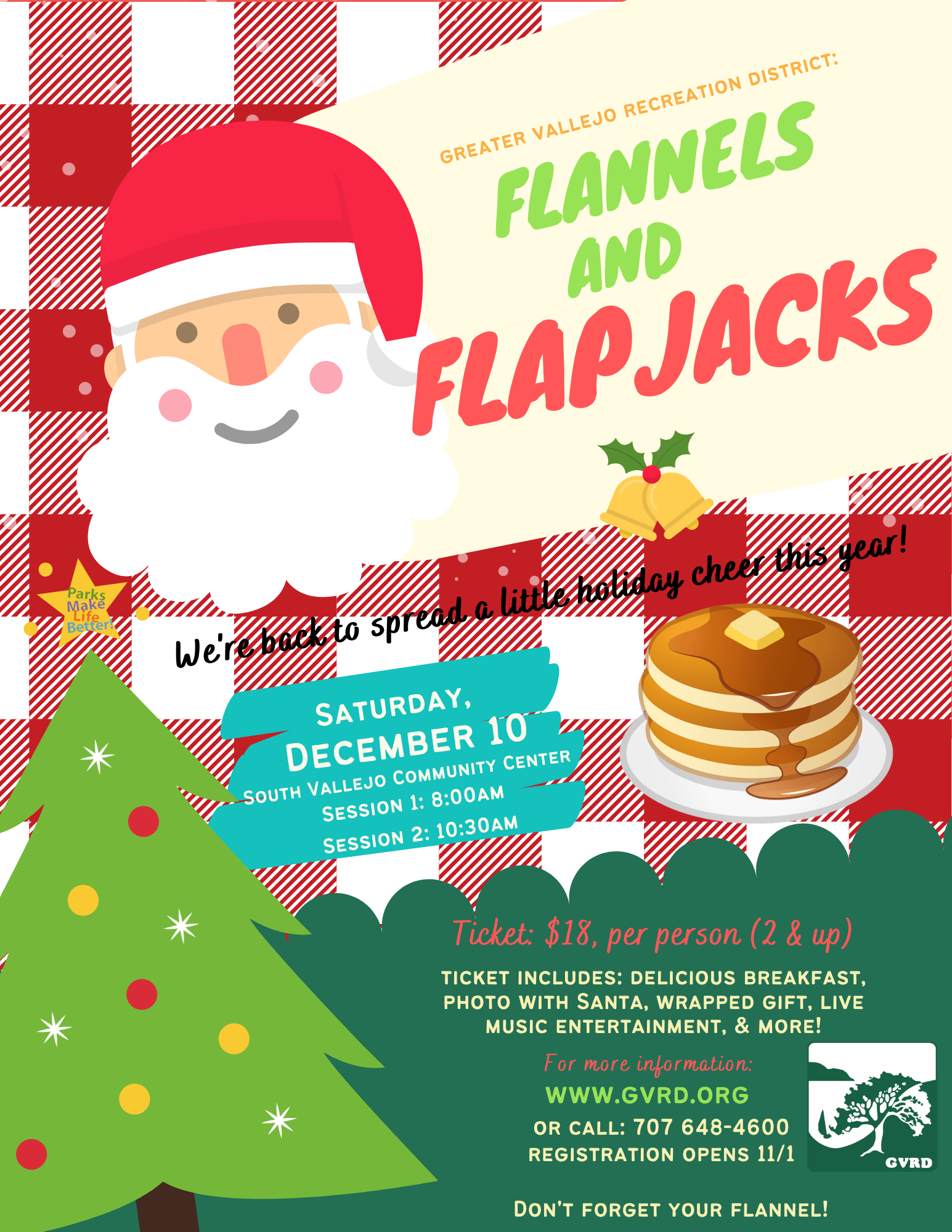 Flannels & Flapjacks Breakfast with Santa — Visit Vallejo
