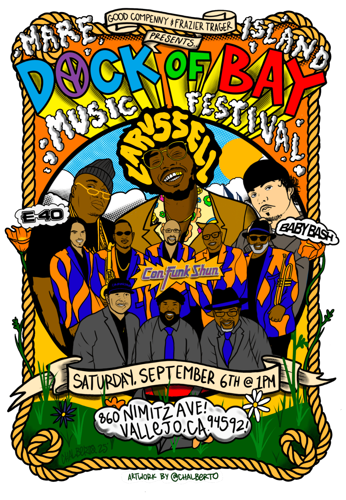 E-40, LaRussell, Baby Bash, ConFunkShun @ 2025 Mare Island Dock of Bay Music Festival