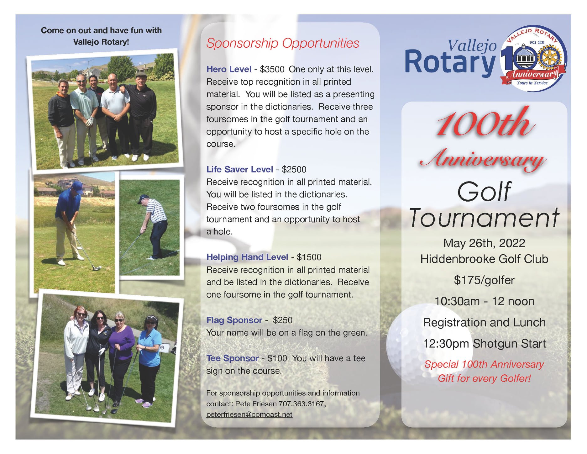 100th Anniversary Rotary Golf Tournament — Visit Vallejo
